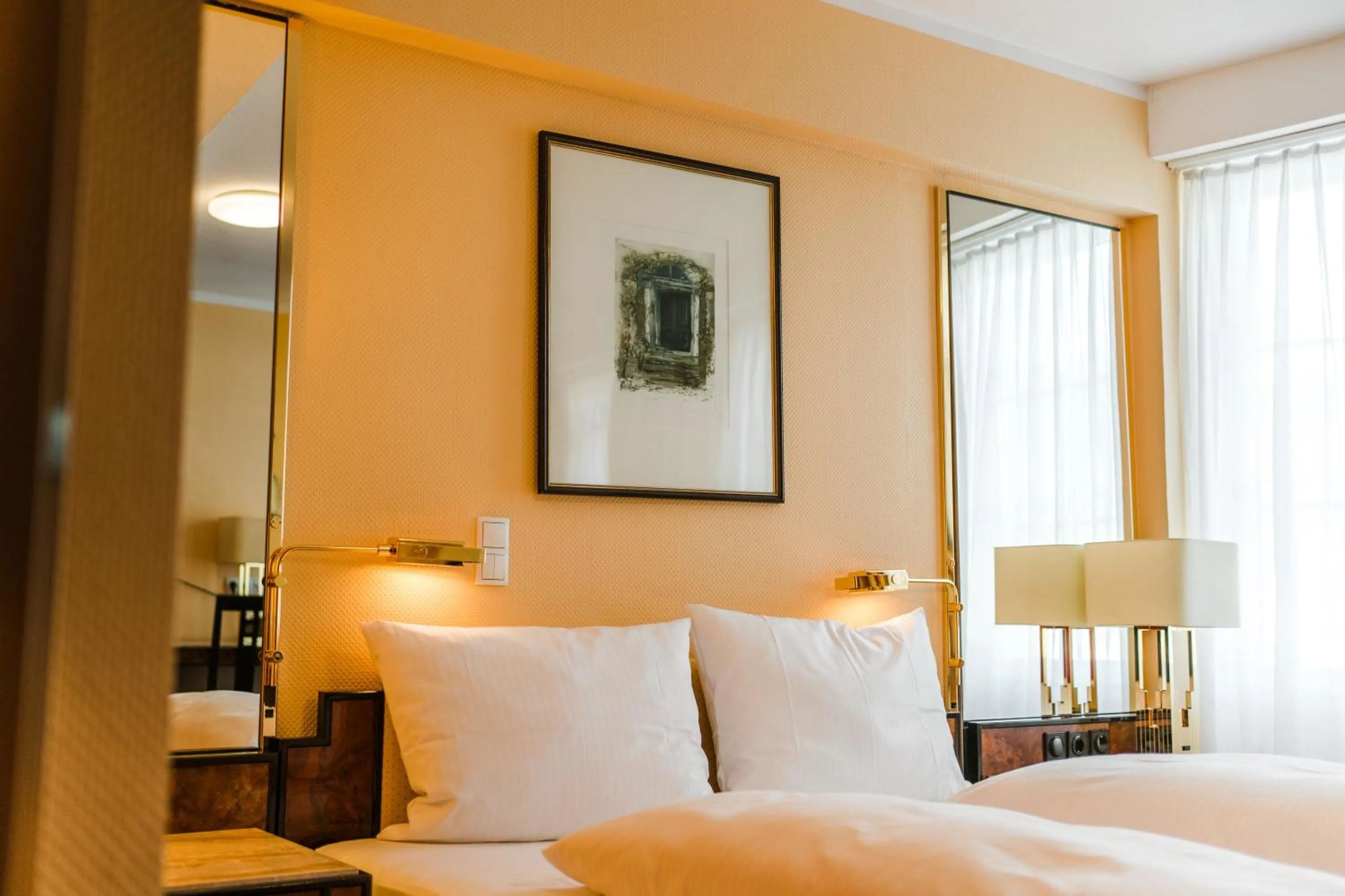 Bed in Hotel Rheinfels