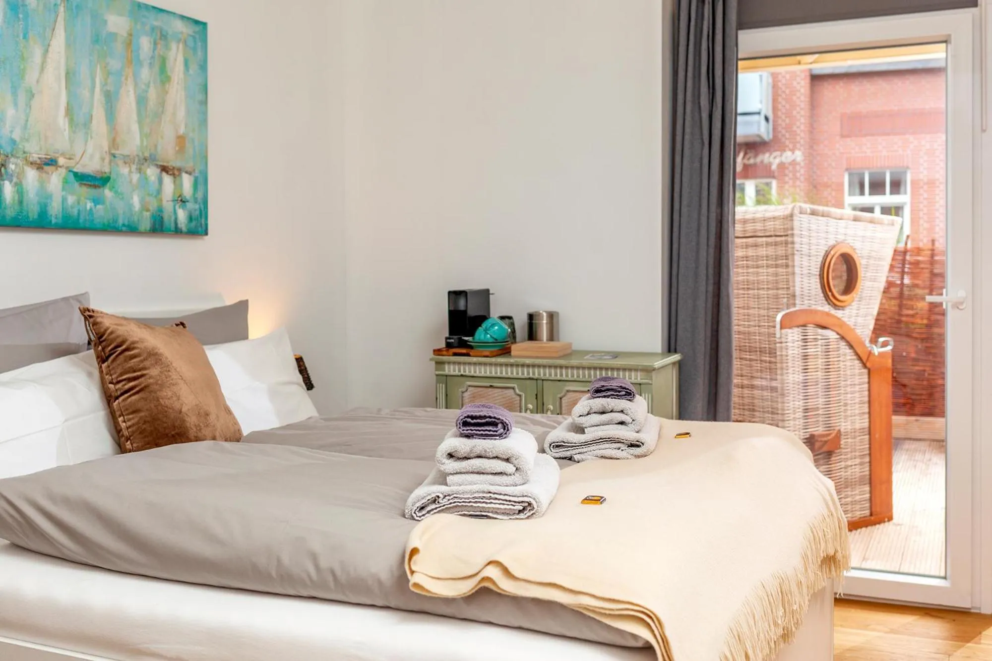 Bed in Relitto Boutique und Aparthotel Borkum