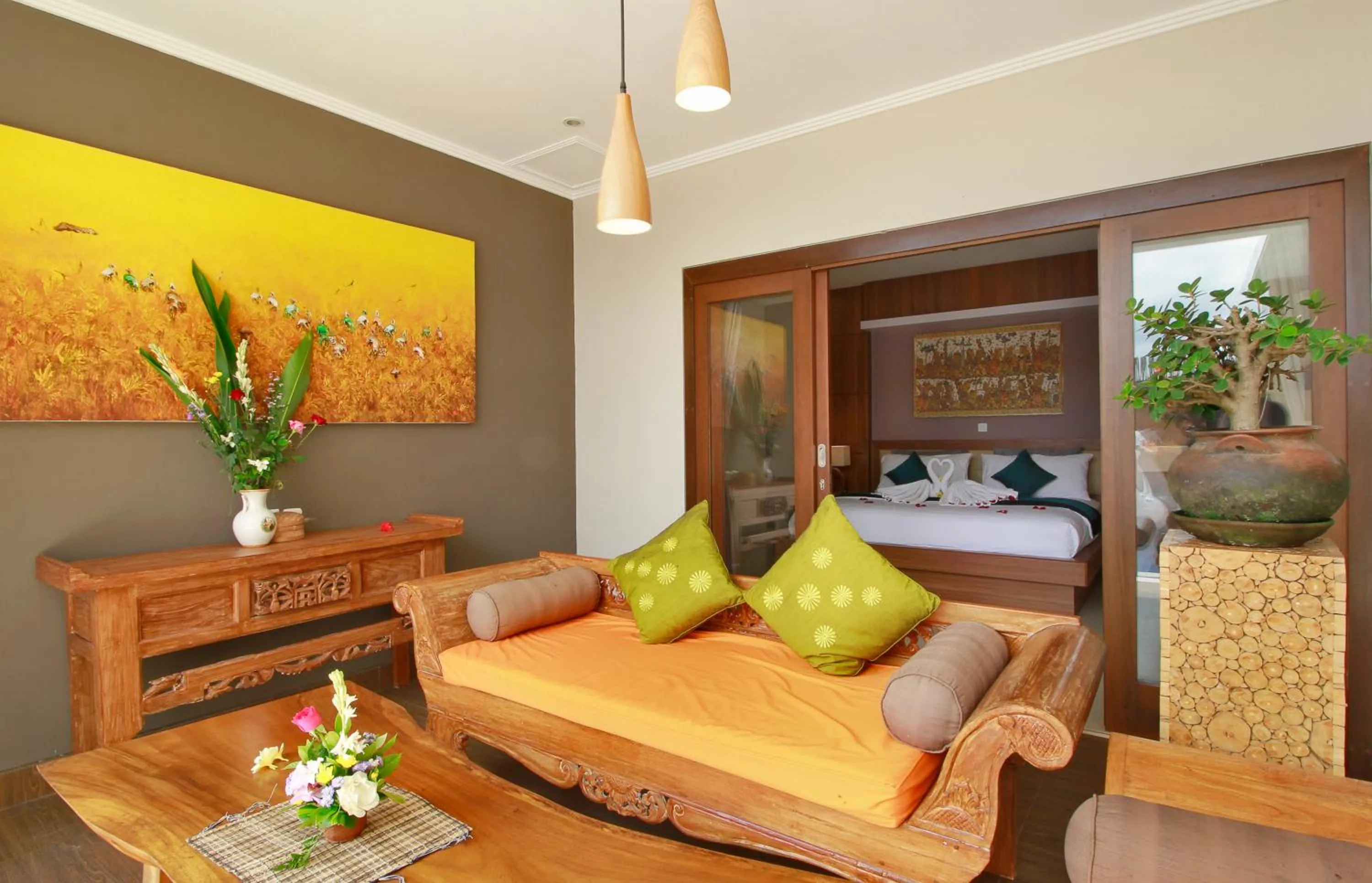 Living room, Bed in Villa Wananta