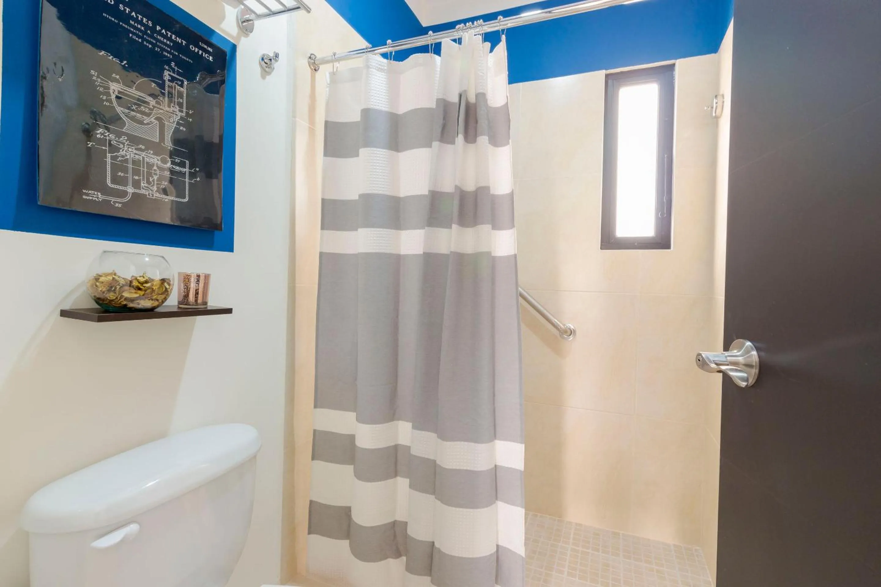 Shower in Bright & Relaxing Full Apartment