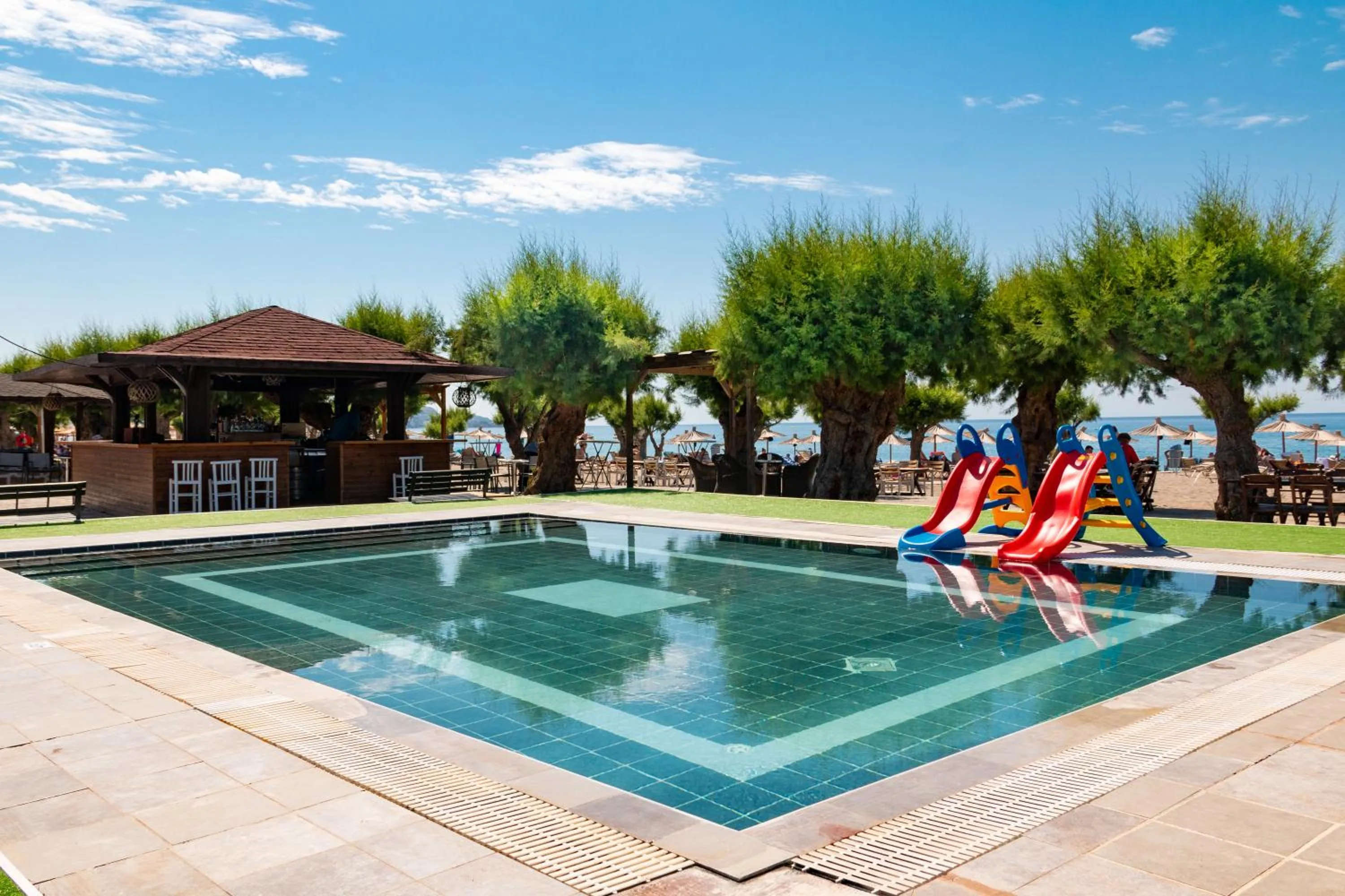 People in Sun Beach Lindos