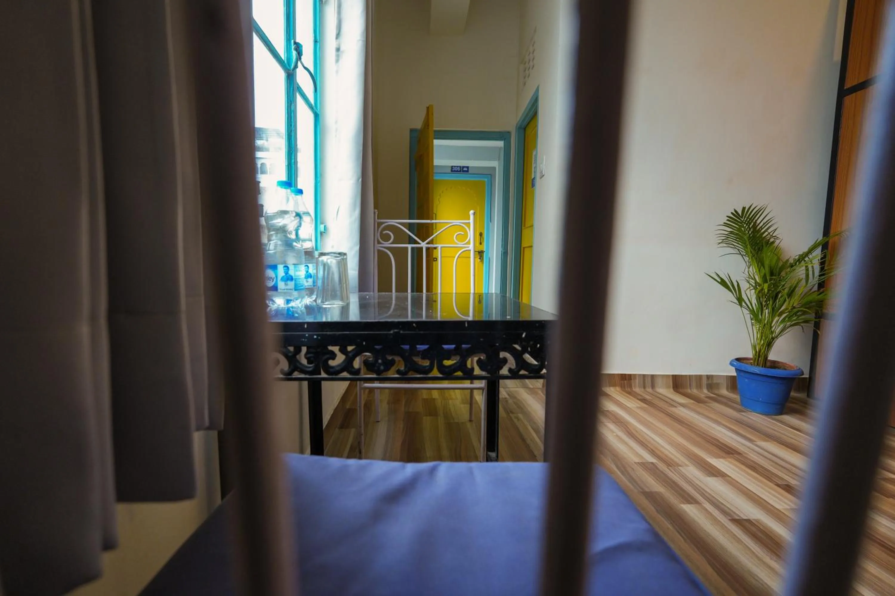 Seating area in Shalom Backpackers Udaipur