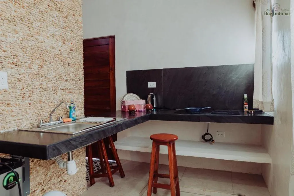 Kitchen or kitchenette in Hotel Boutique Bugambilias