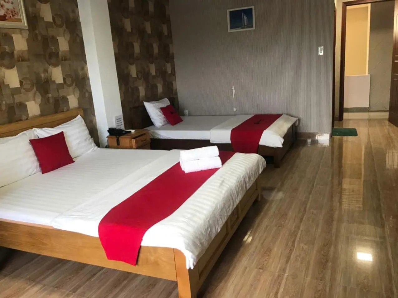 Bed in Bờ Sông Hotel