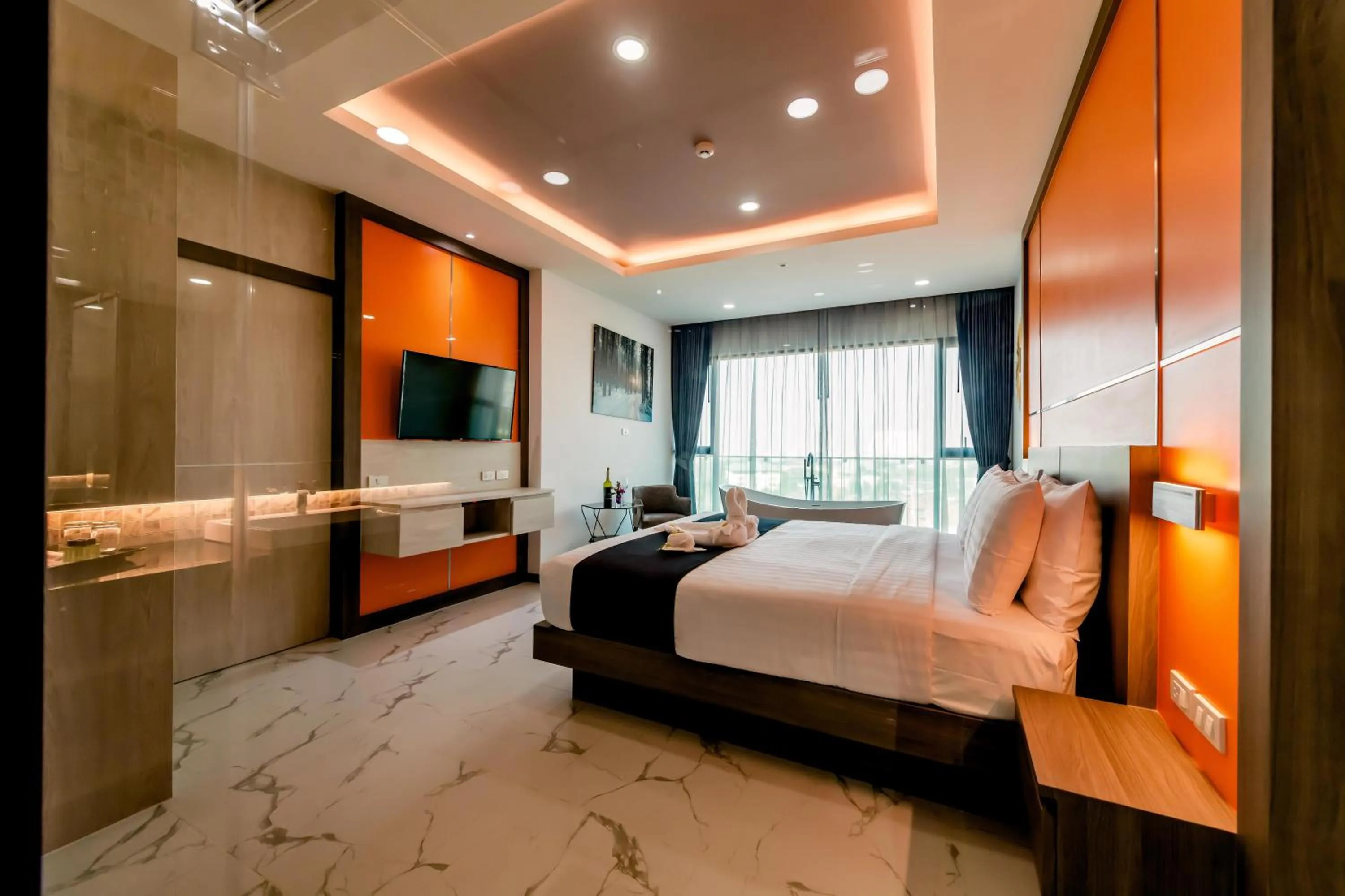 Bed in The Proud Hotel Pattaya - SHA Certified