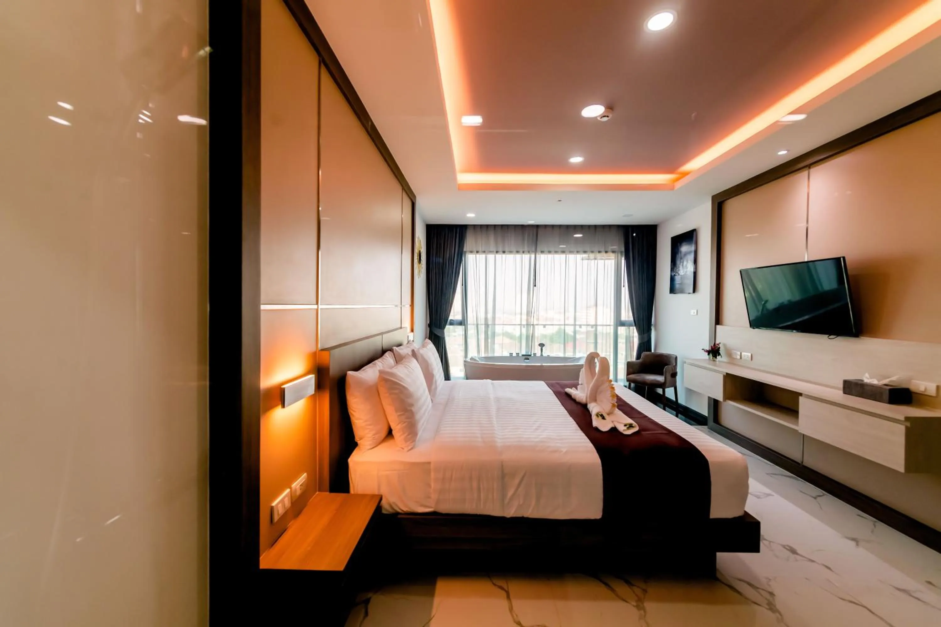 Bed in The Proud Hotel Pattaya - SHA Certified