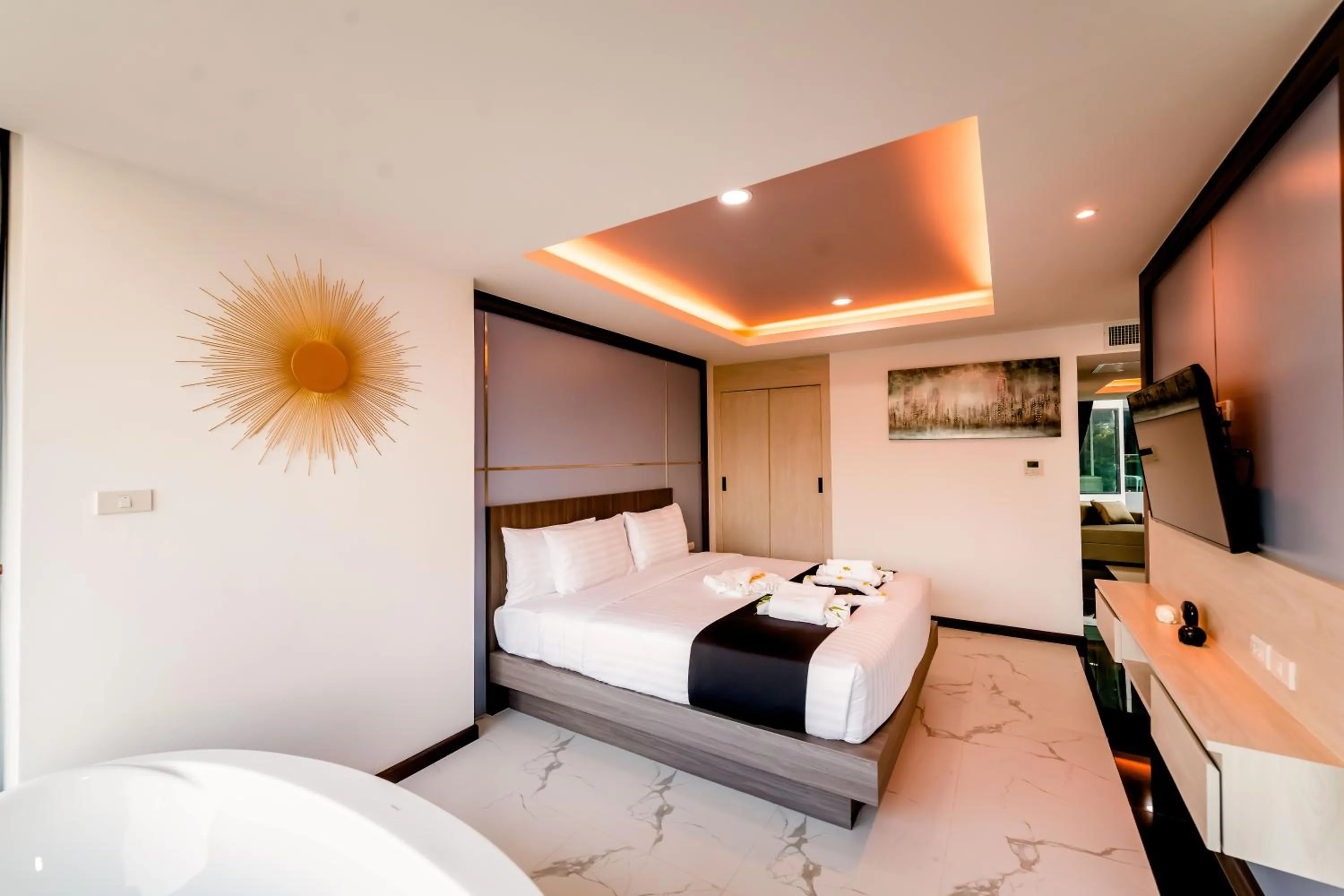 Bed in The Proud Hotel Pattaya - SHA Certified