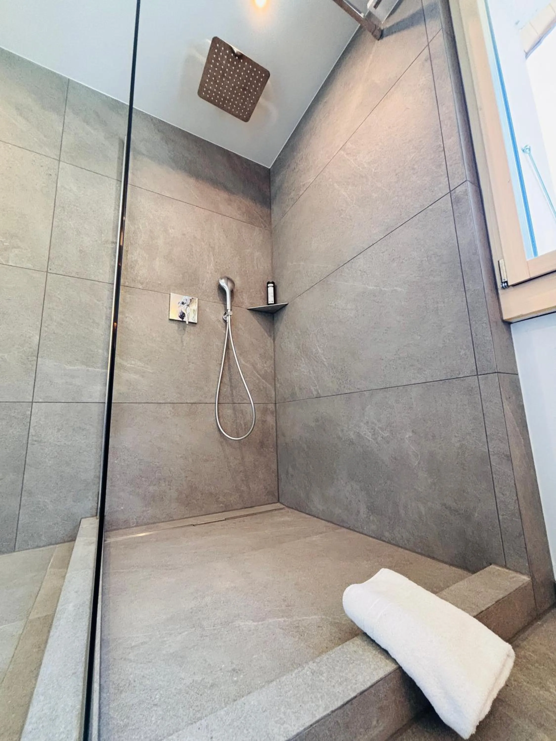 Shower in Typically Swiss Hotel Ermitage