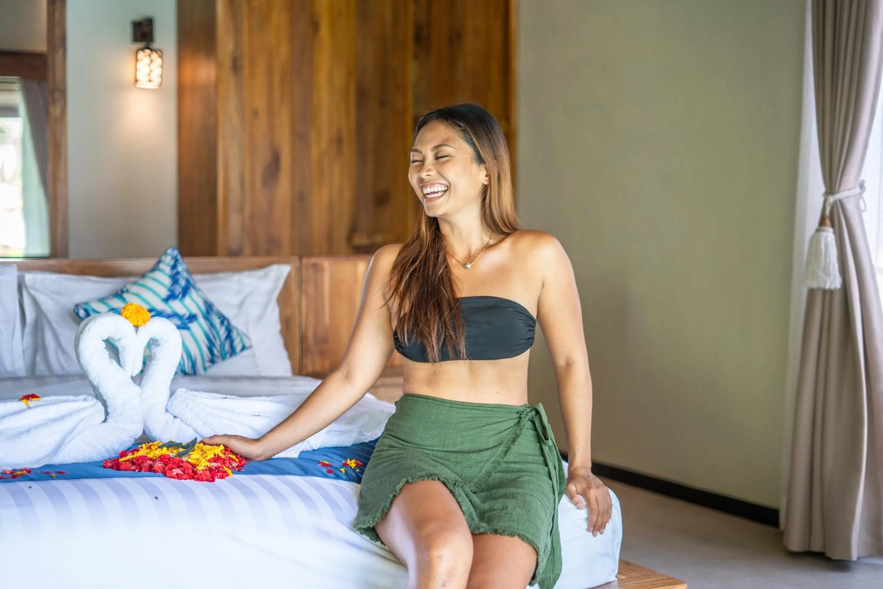 People, Bed in Villa Litera Canggu Bali