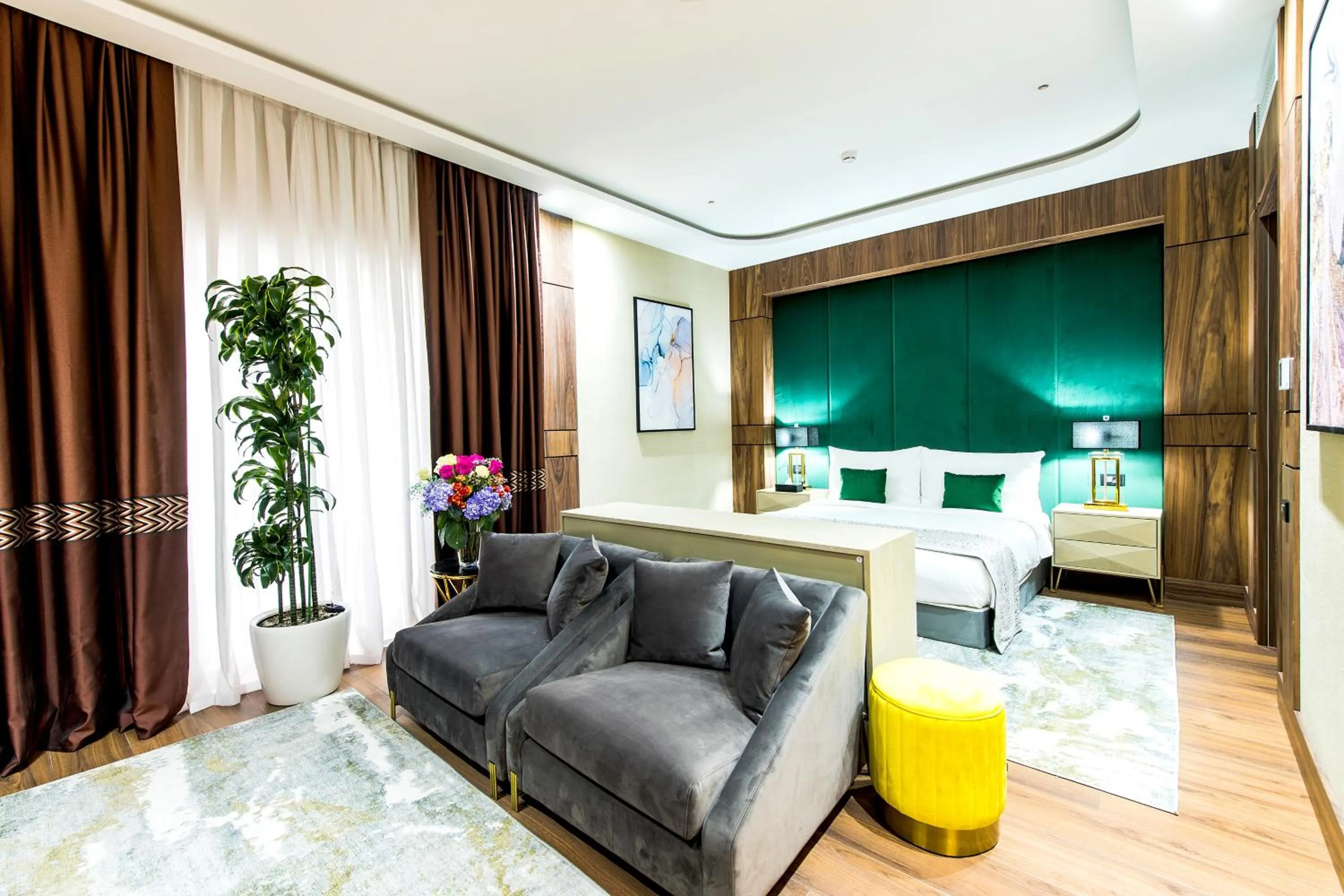 Seating area, Bed in Rixos Turkistan