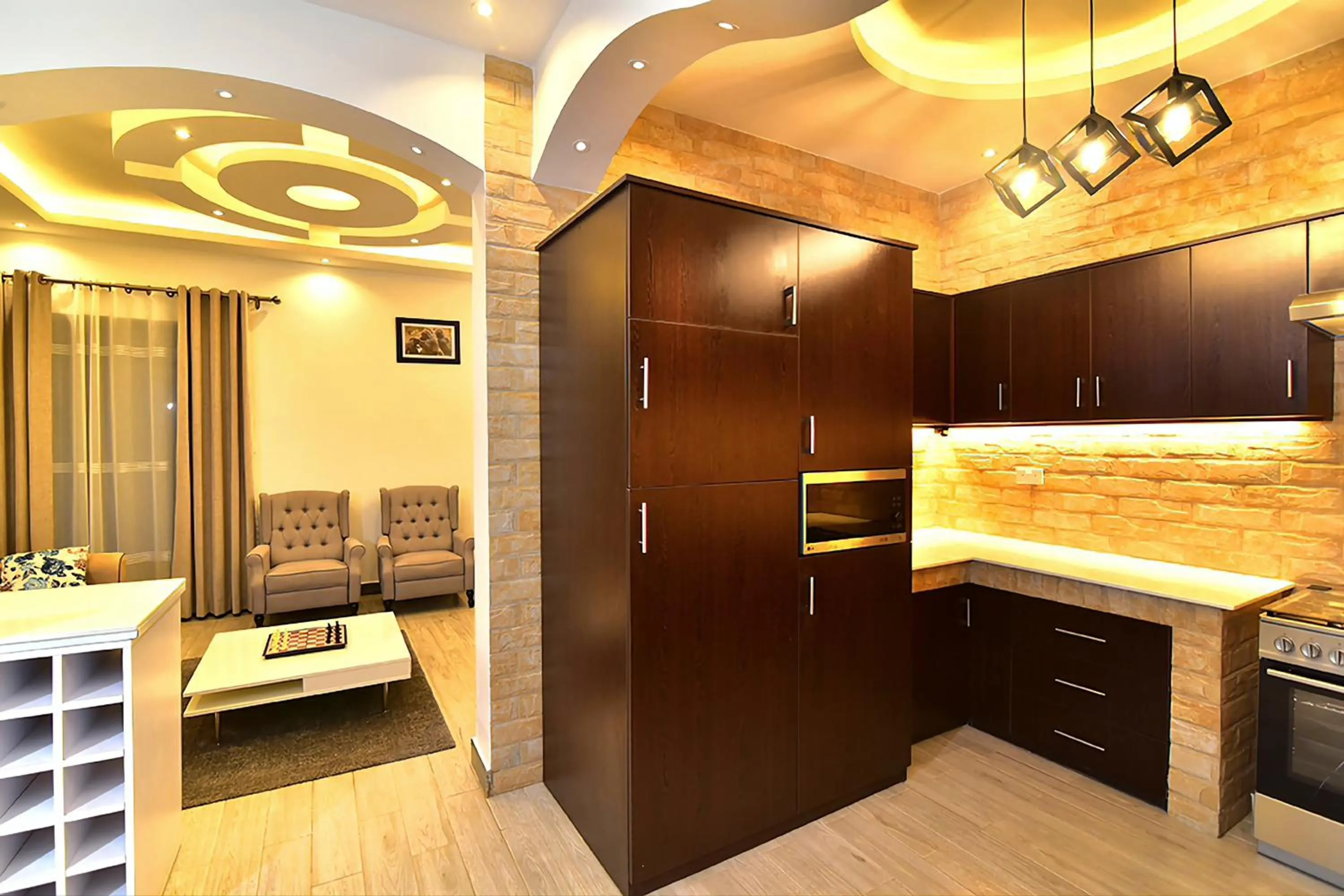 Kitchen or kitchenette in ENTEBBESTAY APARTHOTEL - Kitooro