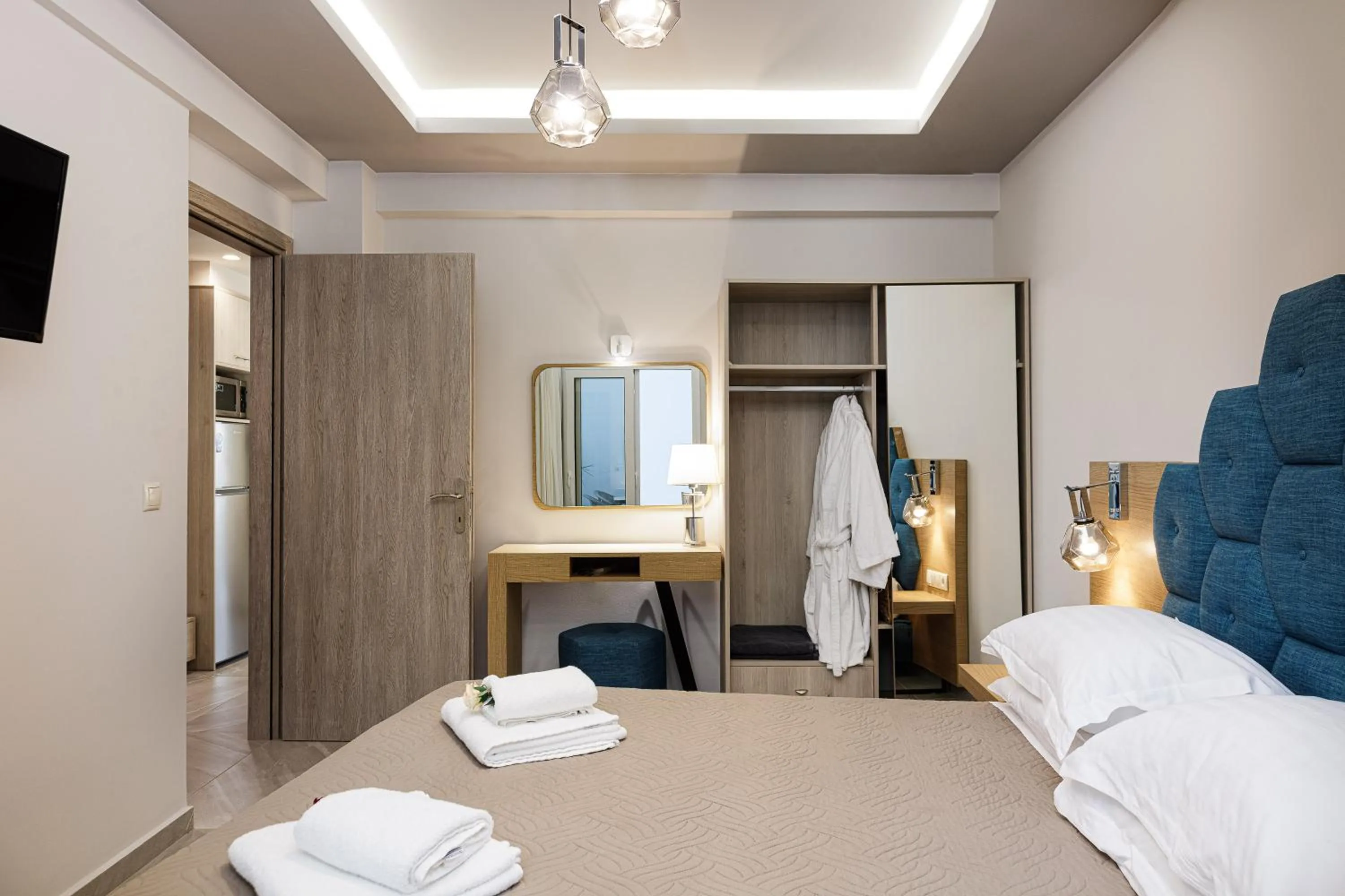 Bedroom, Bed in Akrogiali Apartments