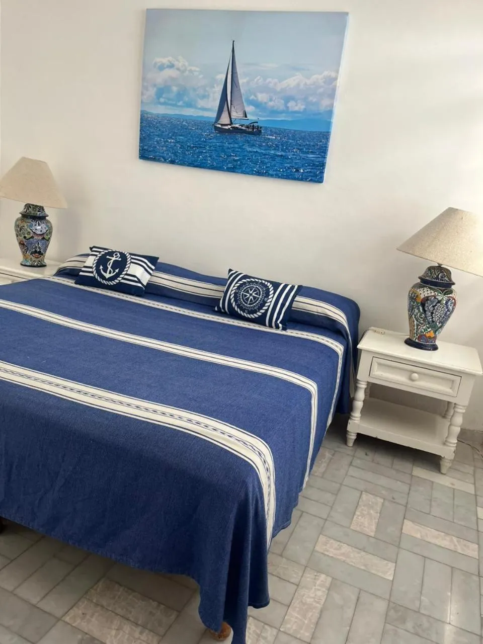 Bed in Depto familiar con vista al mar en Playasol Manzanillo