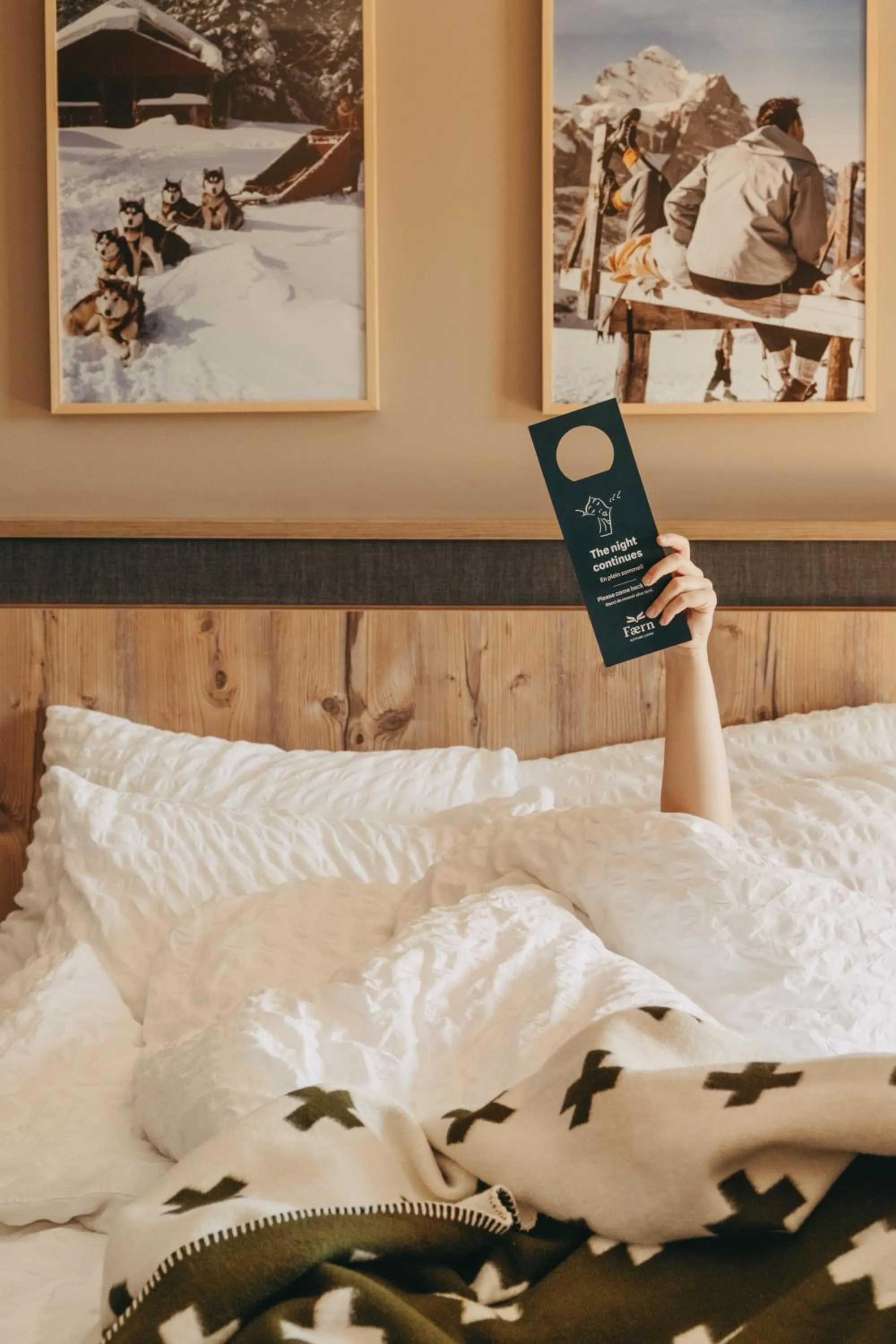 Bed in Hotel Valaisia Crans Montana, a Faern Collection Resort