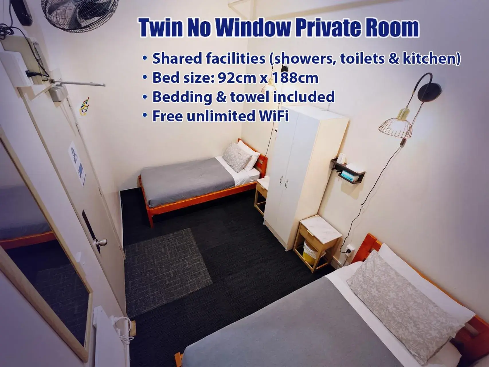 Budget Twin Room - single occupancy in Oceanic Hostel Budget Twin Room - single occupancy in Oceanic Hostel