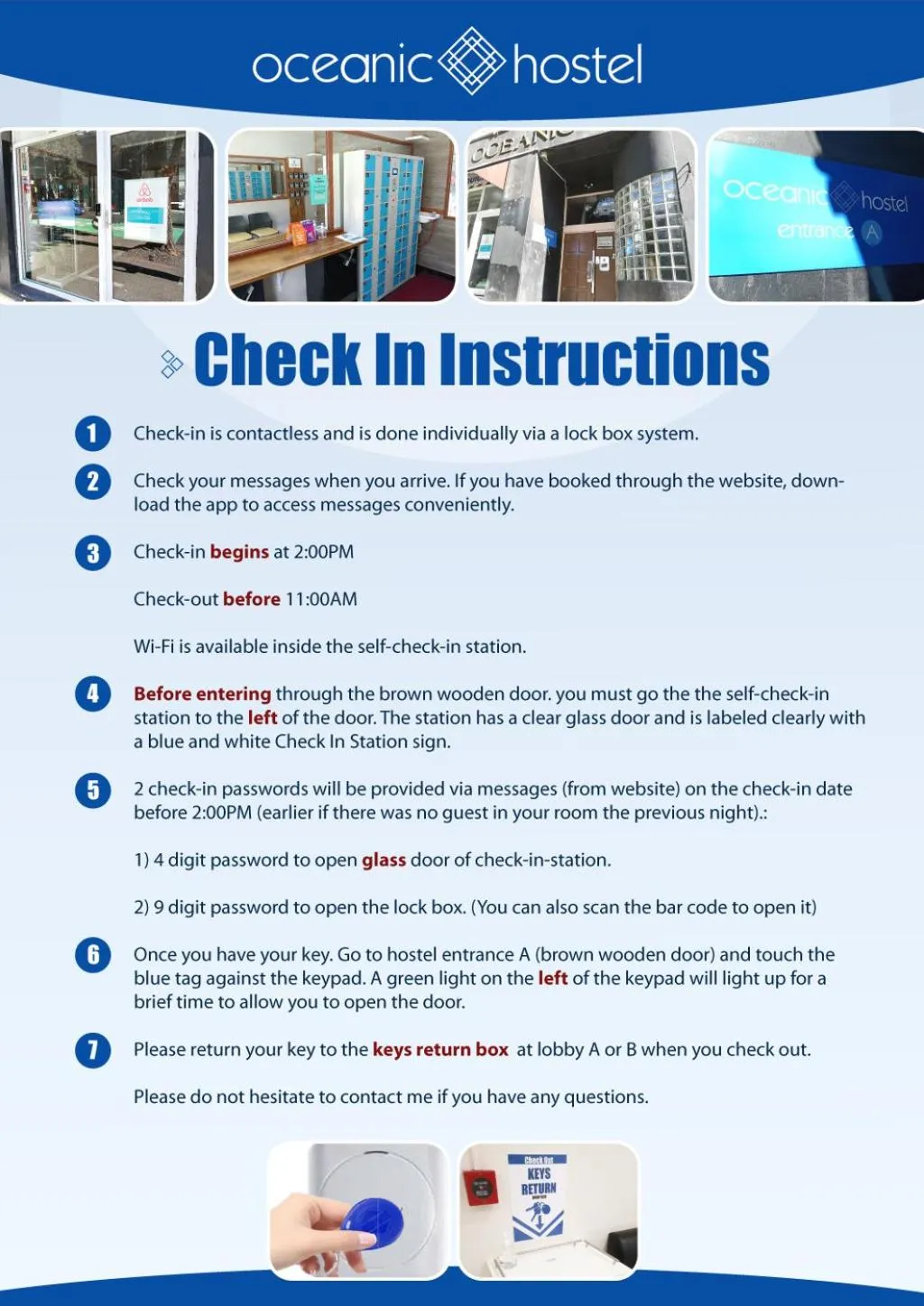 Text overlay in Oceanic Hostel