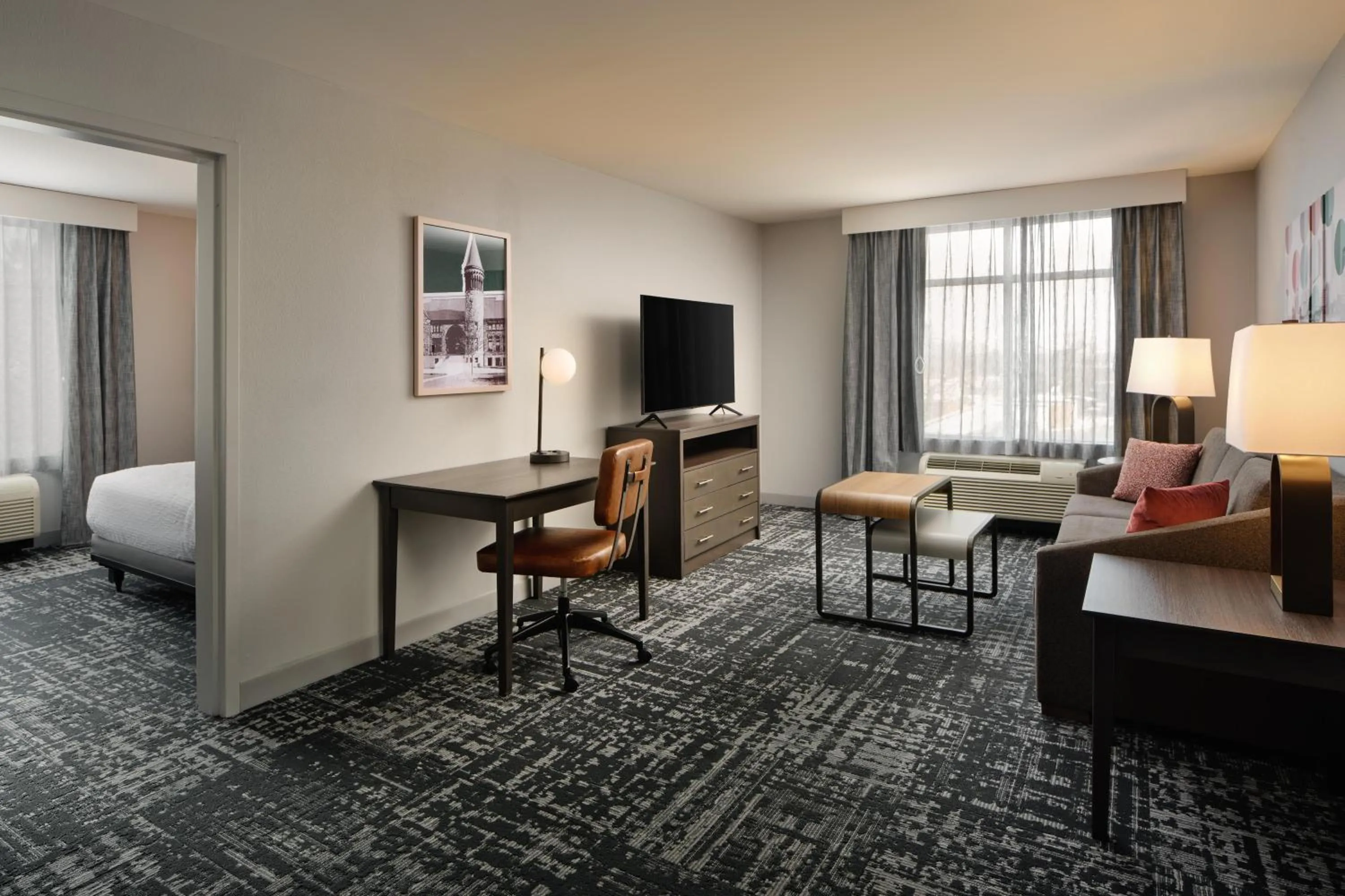 Living room, Bed in Homewood Suites by Hilton Columbus OSU, OH