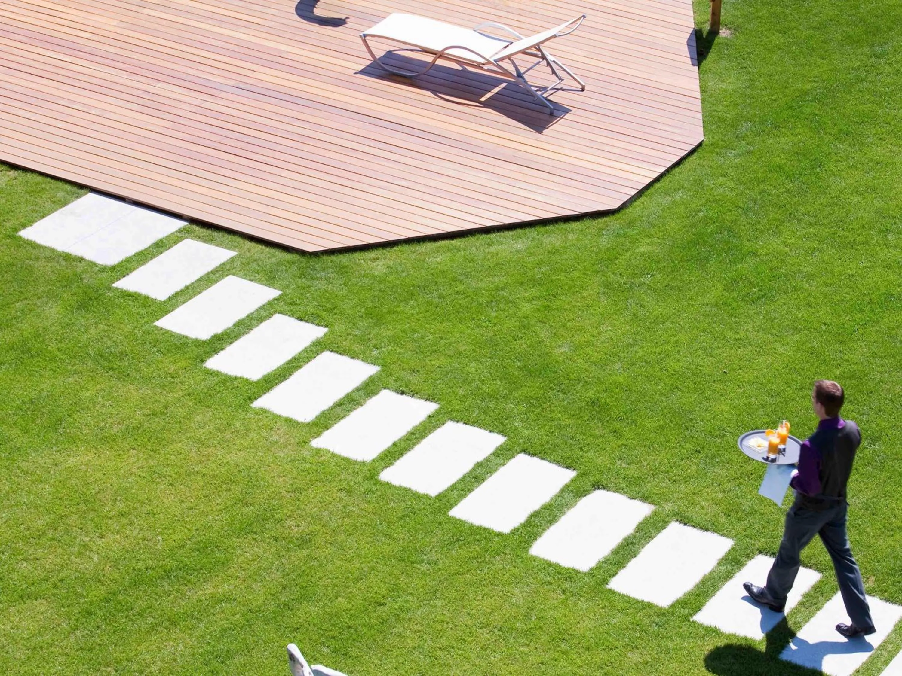 Pool view in Novotel Lausanne Bussigny