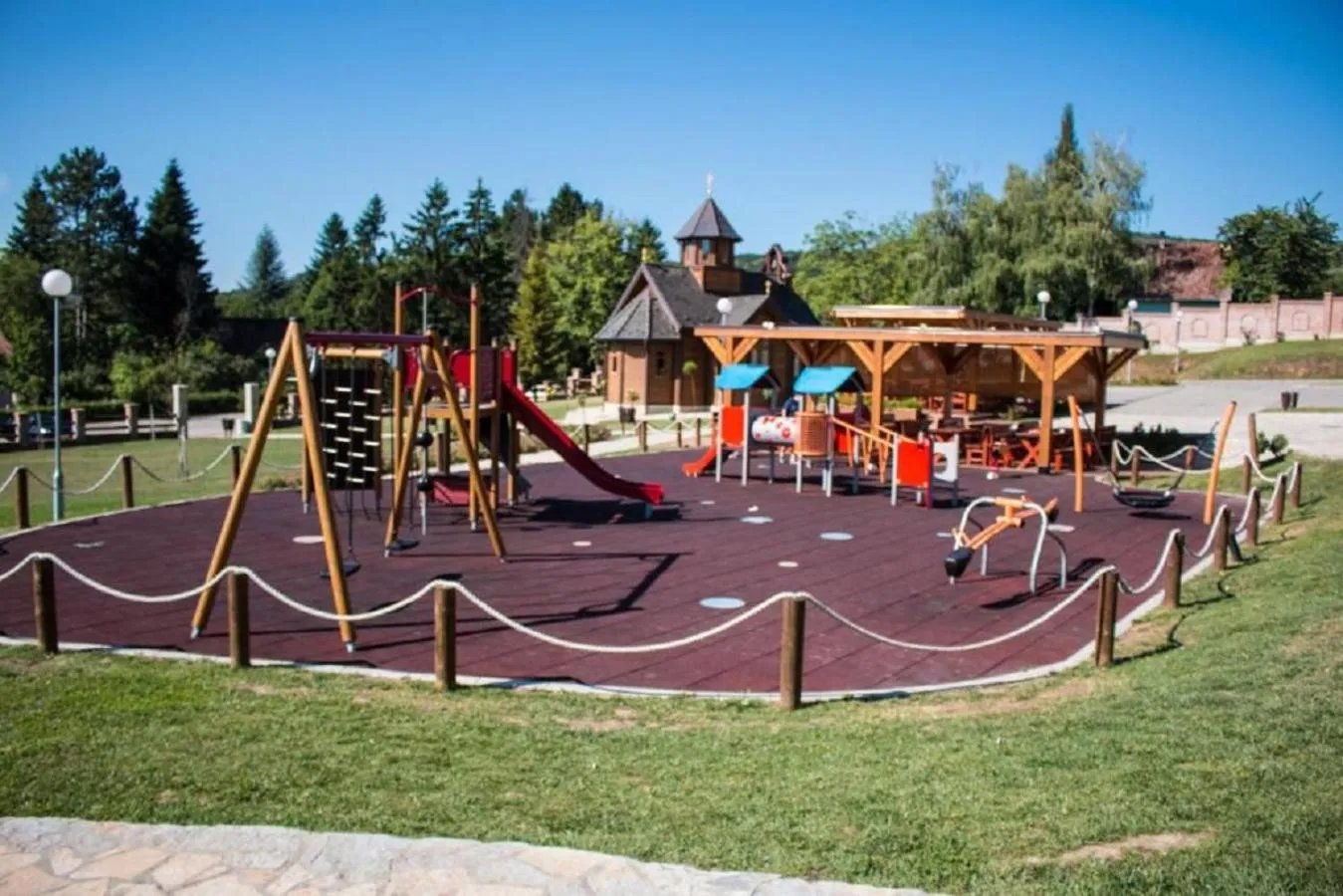 Children play ground in Etno Naselje Vrdnička kula - Fruške Terme