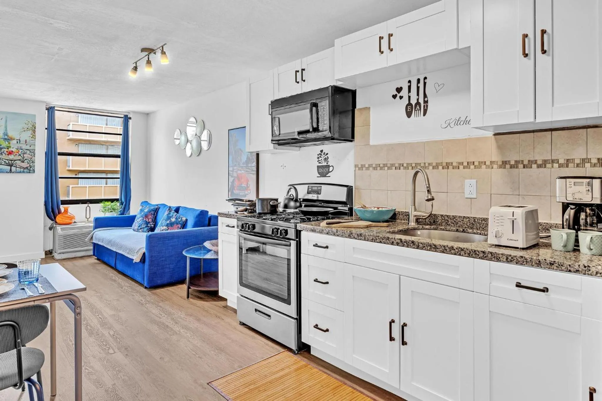 Living room in 1 bedroom in the BEST location in South Beach !