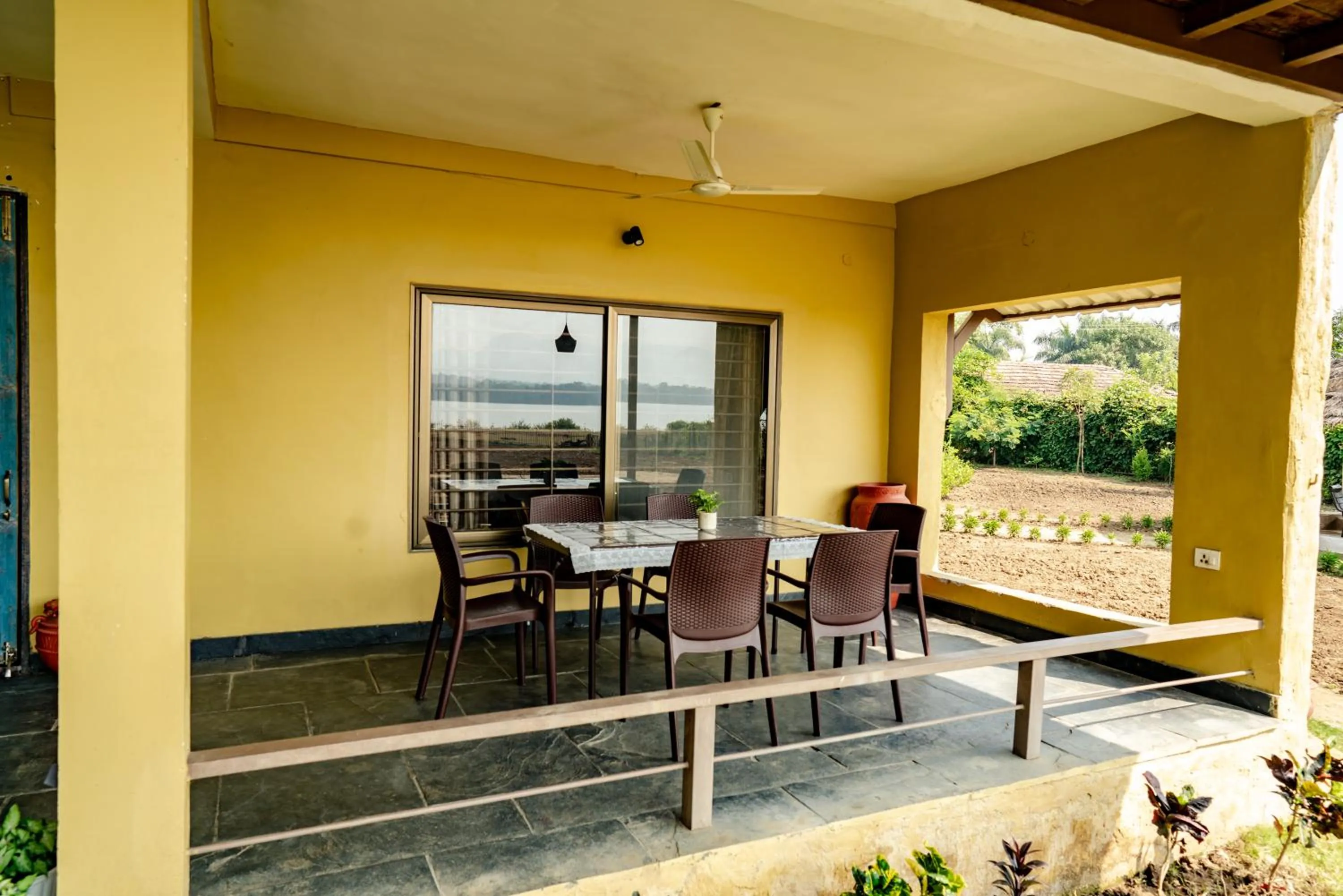 Dining area in The Satpura Panchtatva Villa