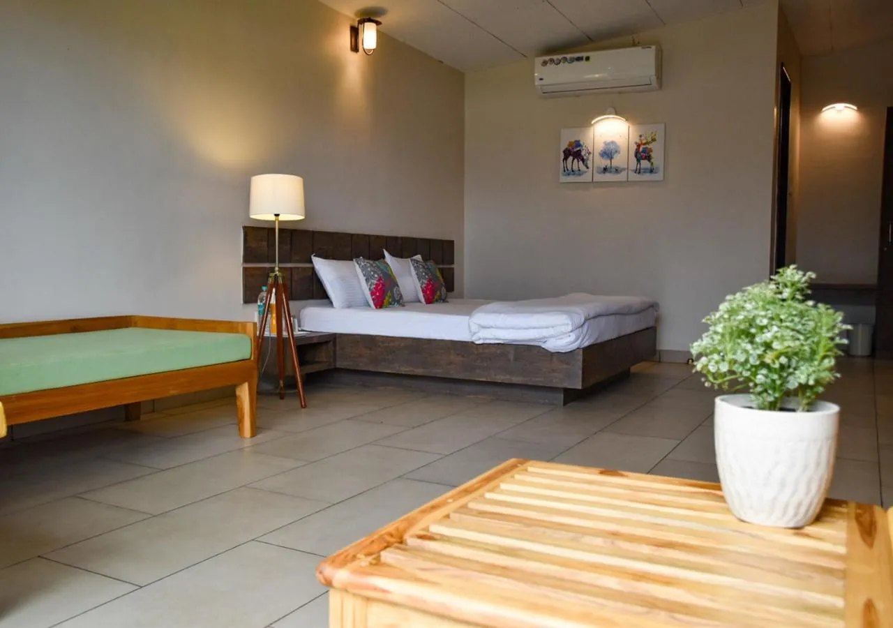 Photo of the whole room, Bed in The Satpura Panchtatva Villa