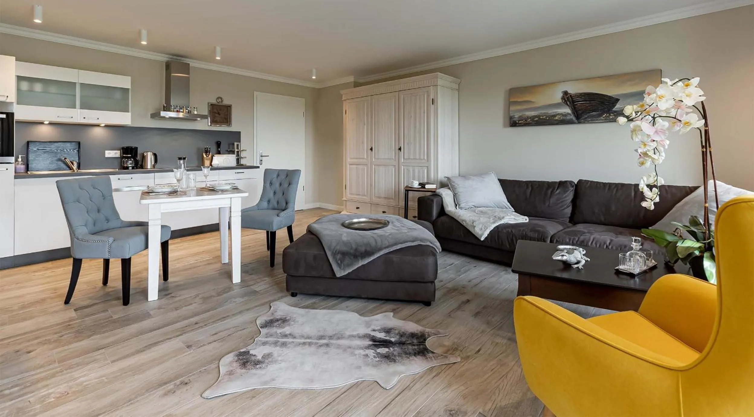 Kitchen or kitchenette in Luxus Resort Rügen Residenz Kubitzer Bodden