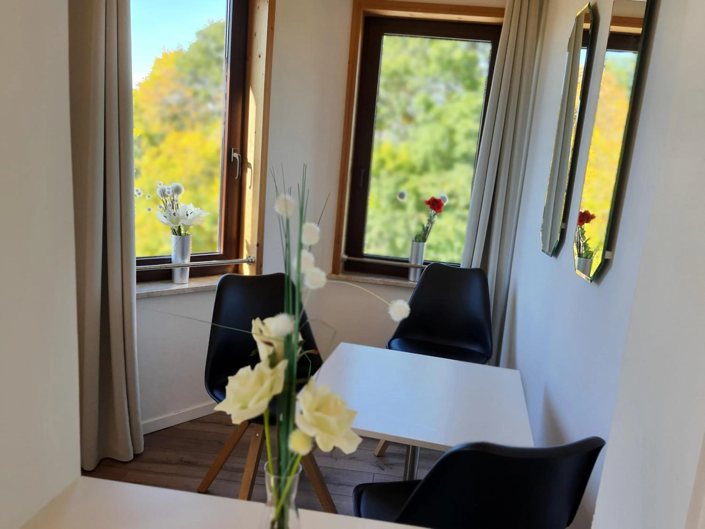 View (from property/room), Bed in Hotel Schneiderhof