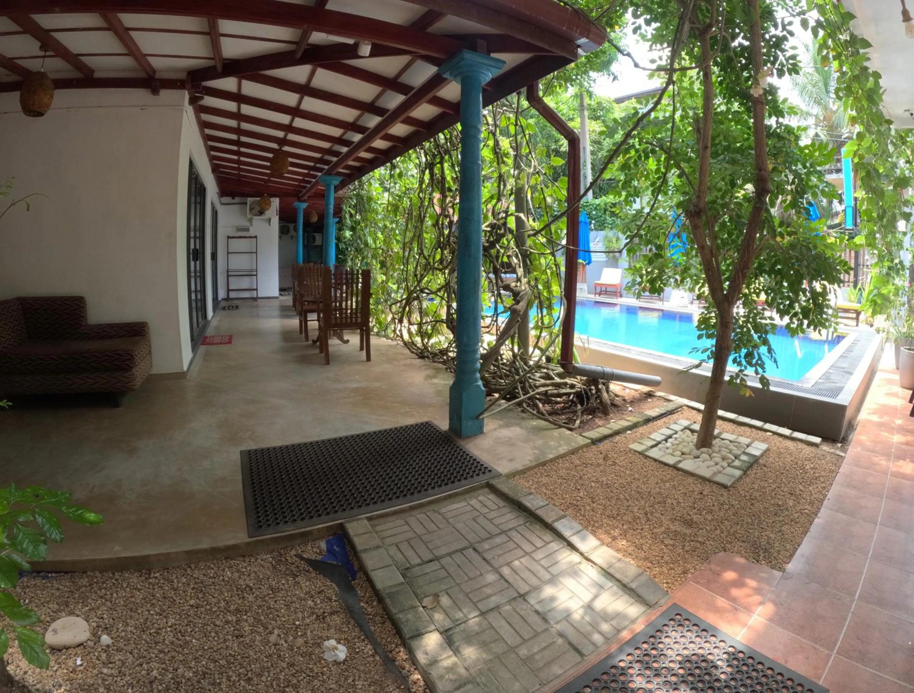 Patio in Mirissa Blue Whale Holiday Hotel