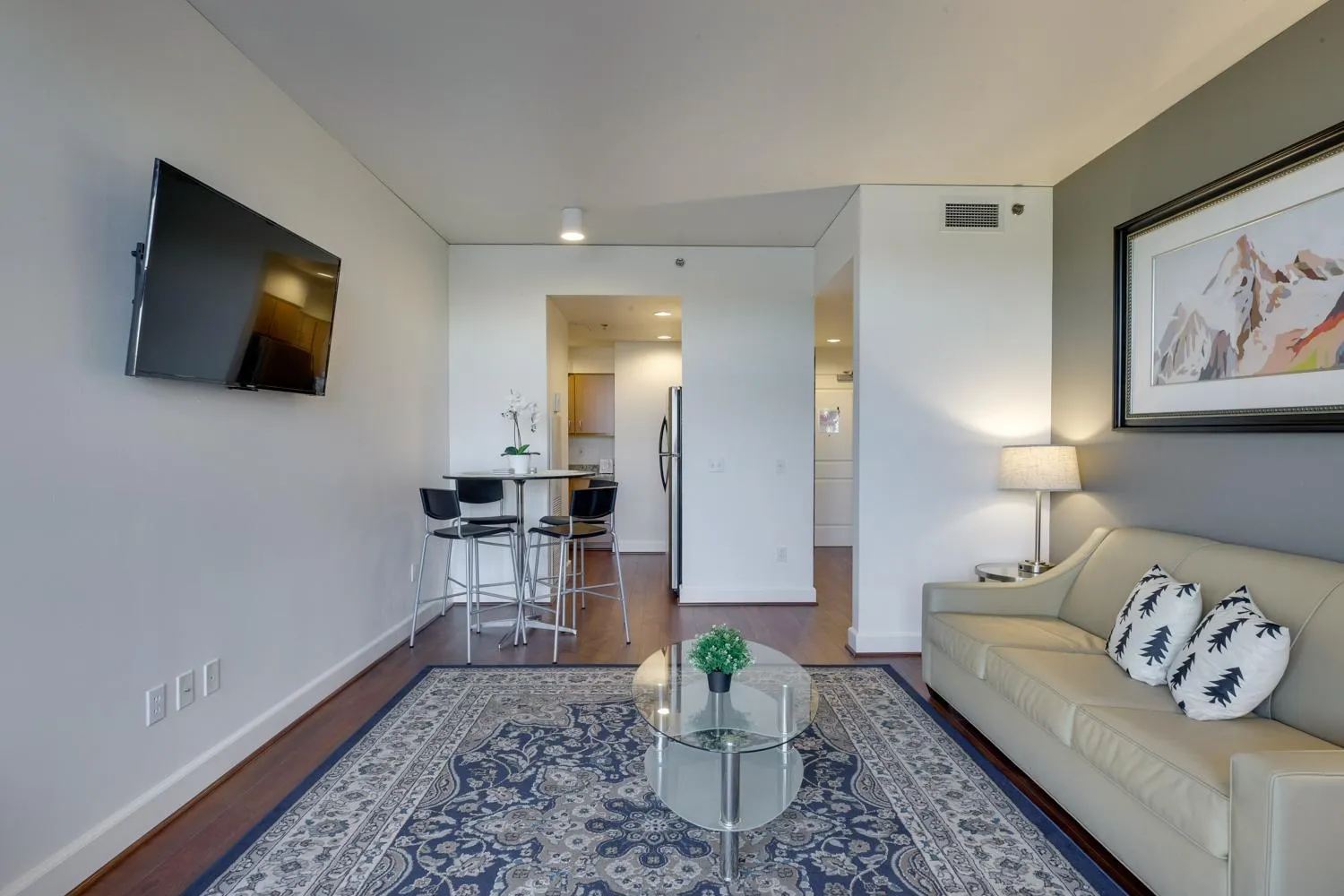 Living room in Renu Suites at The Burlington Portland