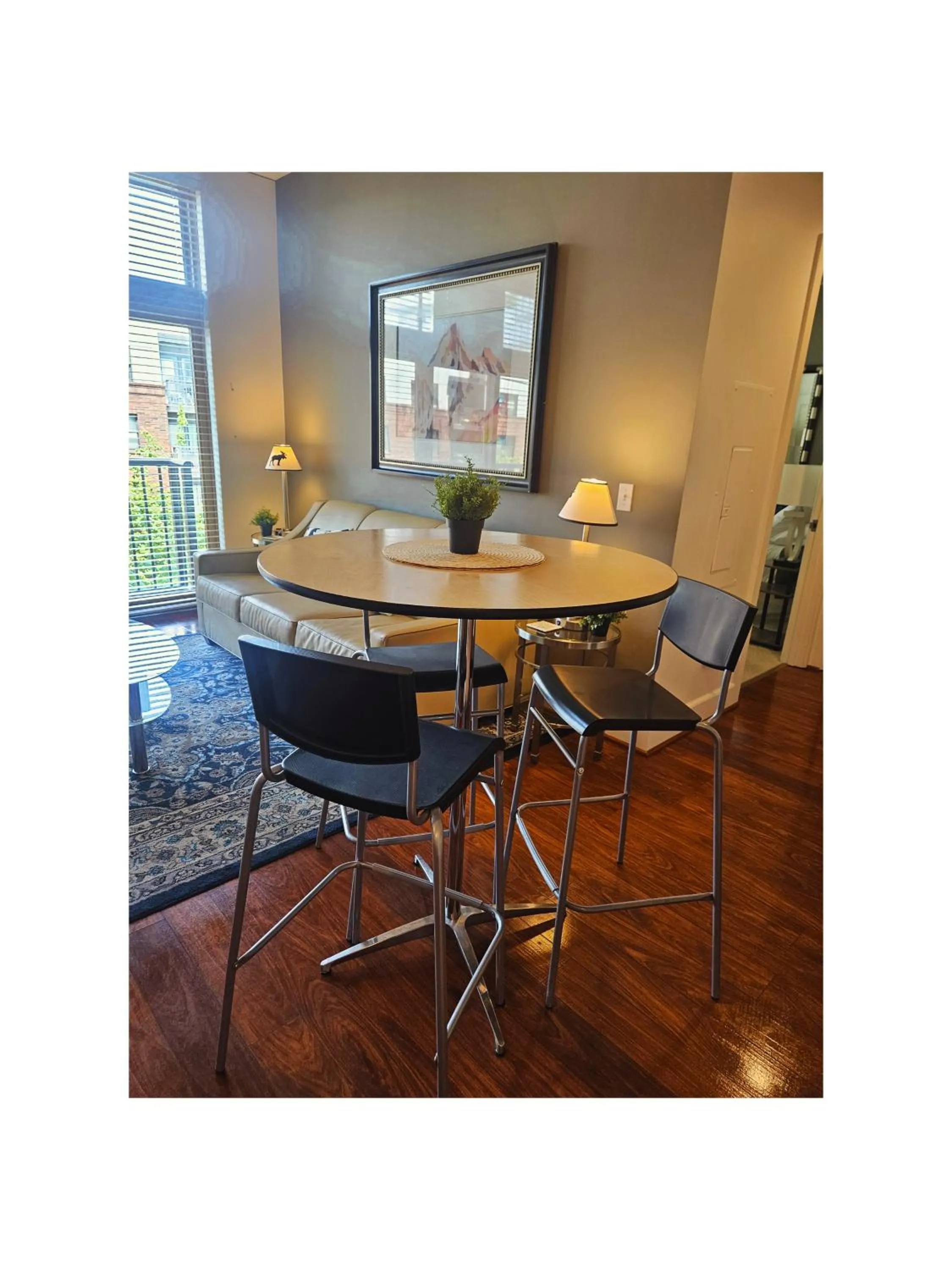 Living room in Renu Suites at The Burlington Portland