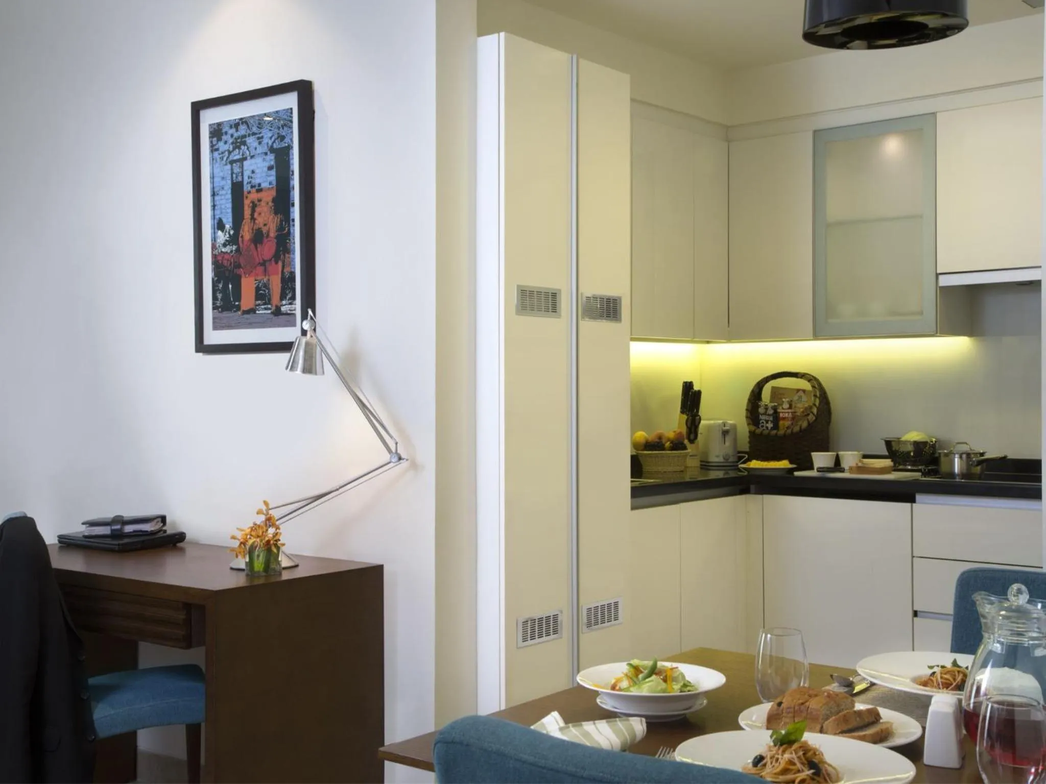 Kitchen or kitchenette in Oakwood Residence Whitefield Bangalore