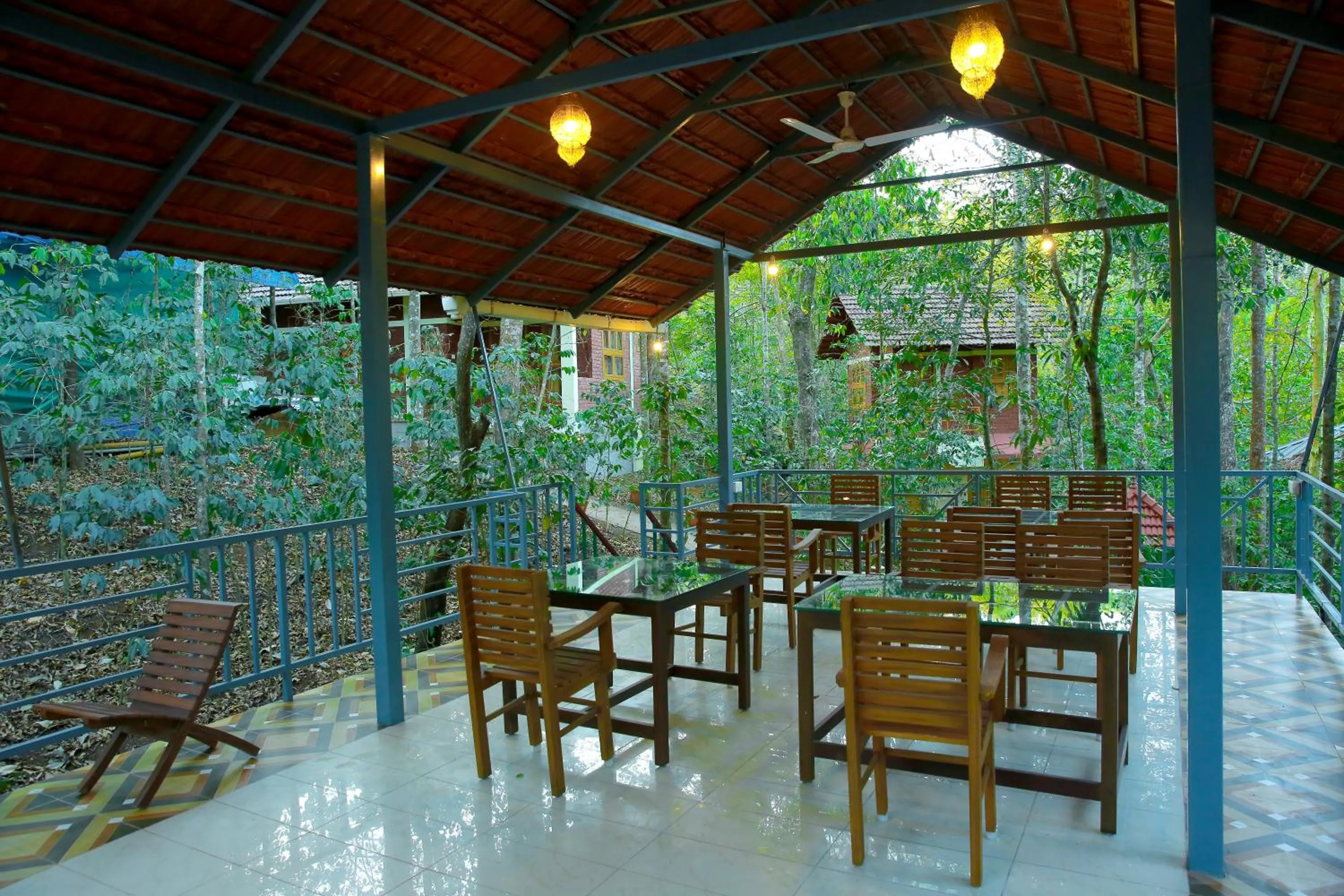 Dining area in Snow Hills Nature Resort, Thekkady