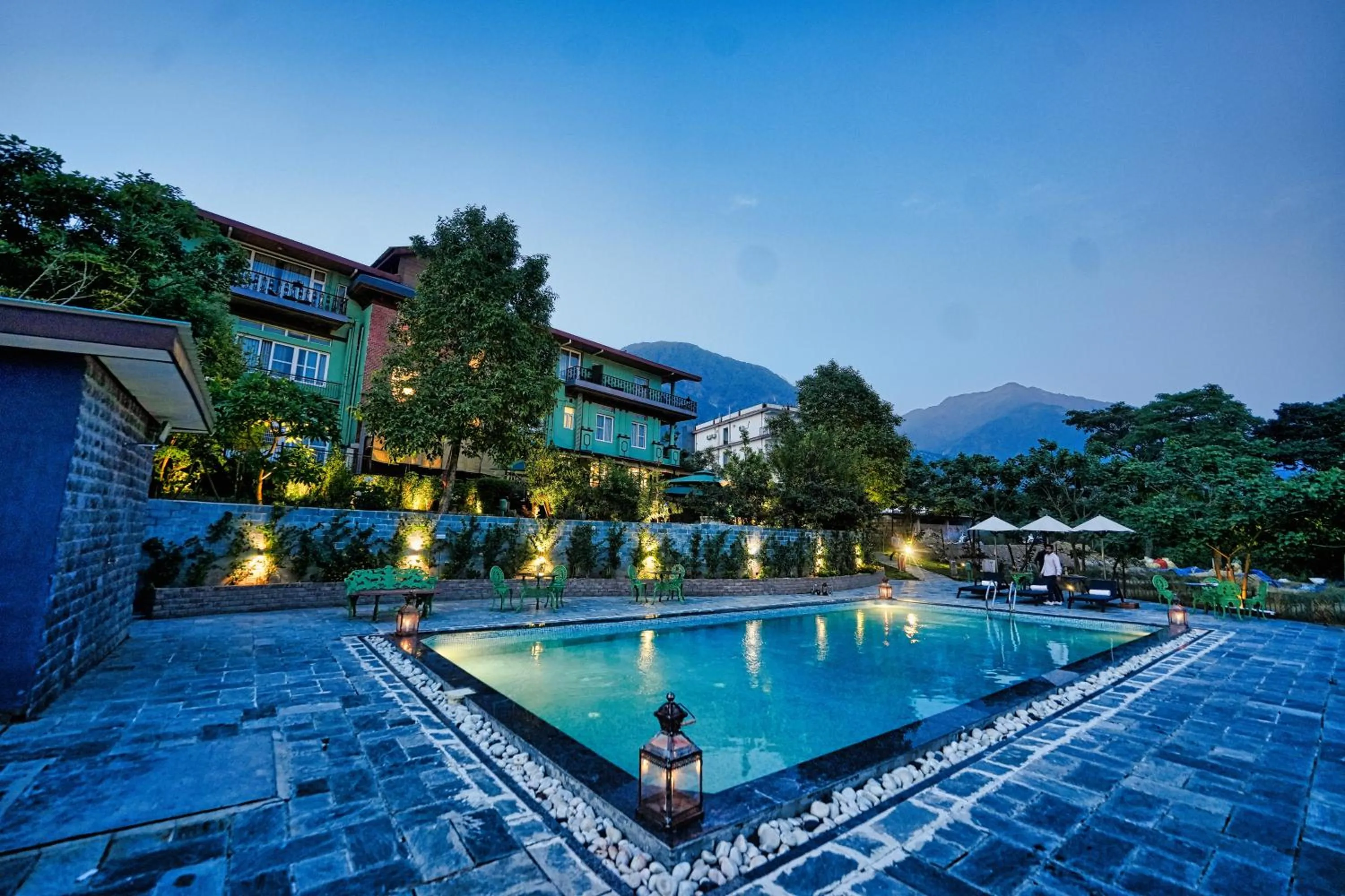 Swimming pool in The Atman Dharamshala by Leisure Hotels
