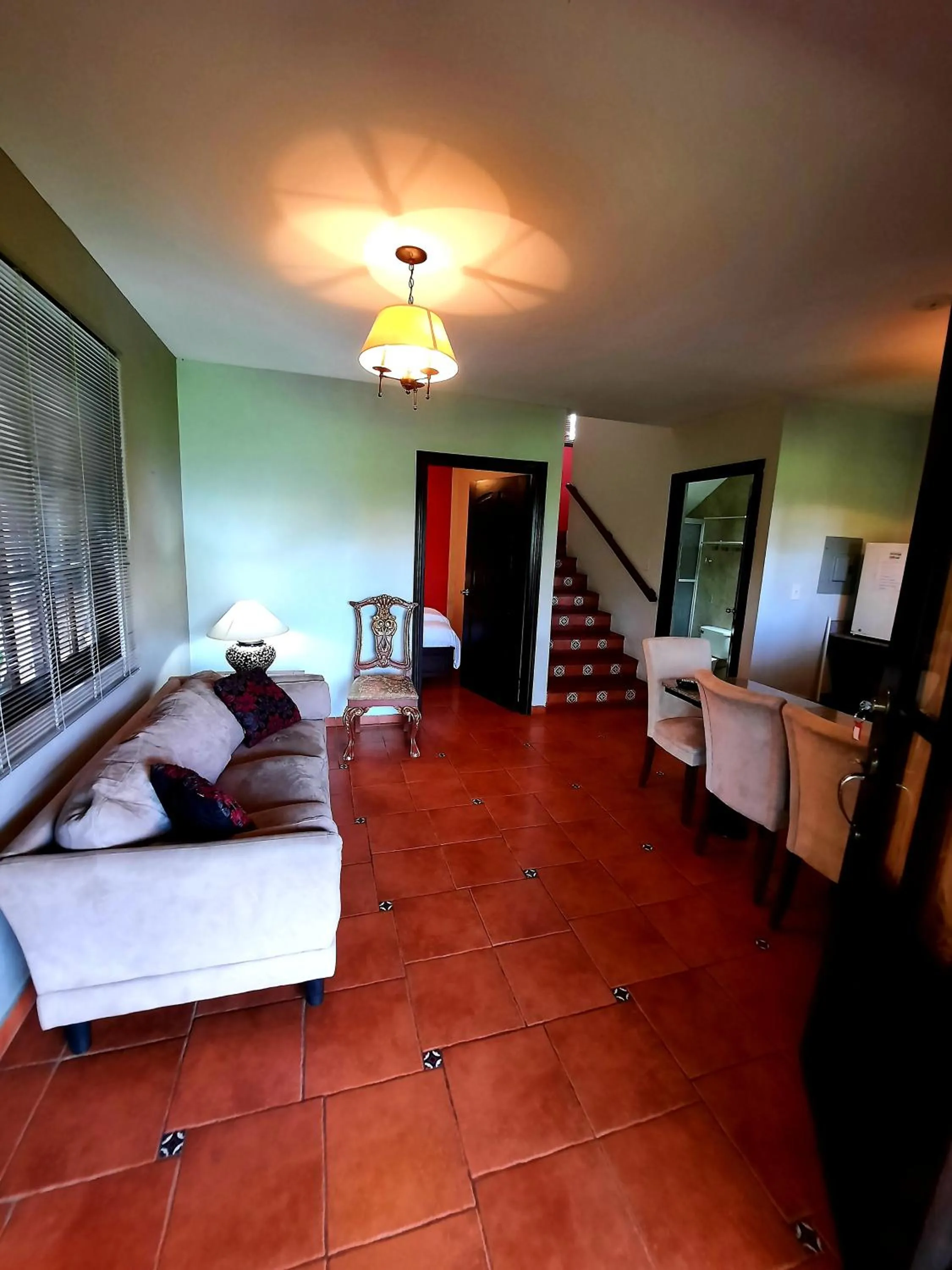 Living room, Bed in Cabañas San Miguel