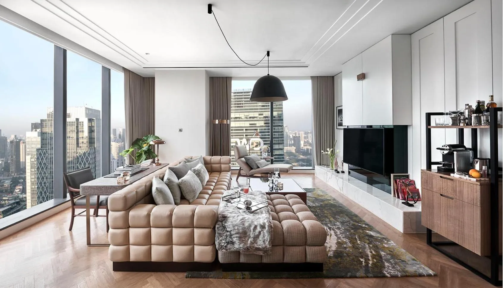 Living room in The Langham, Jakarta