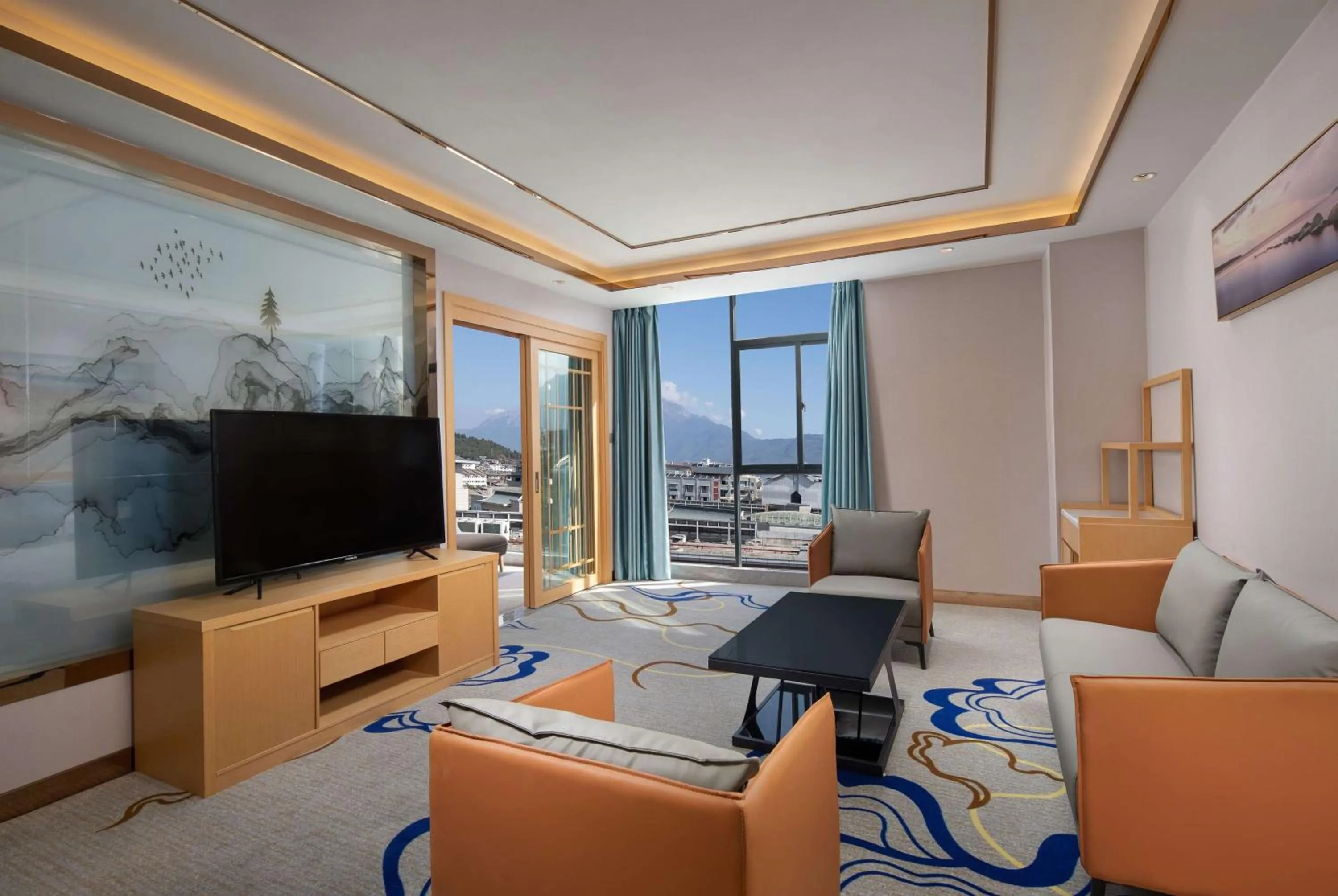 Photo of the whole room, Seating Area in Microtel by Wyndham Lijiang