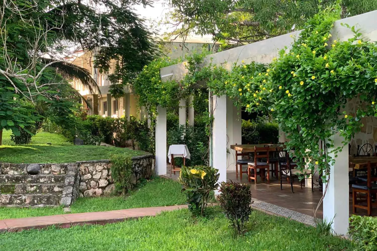 Dining area in Hotel Puerta Chichen