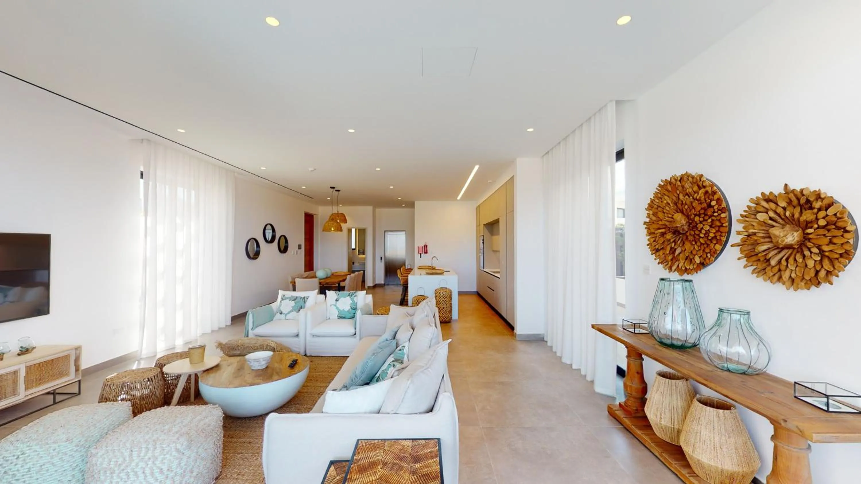 Living room in Periyiali Konnos Villas Beach Resort