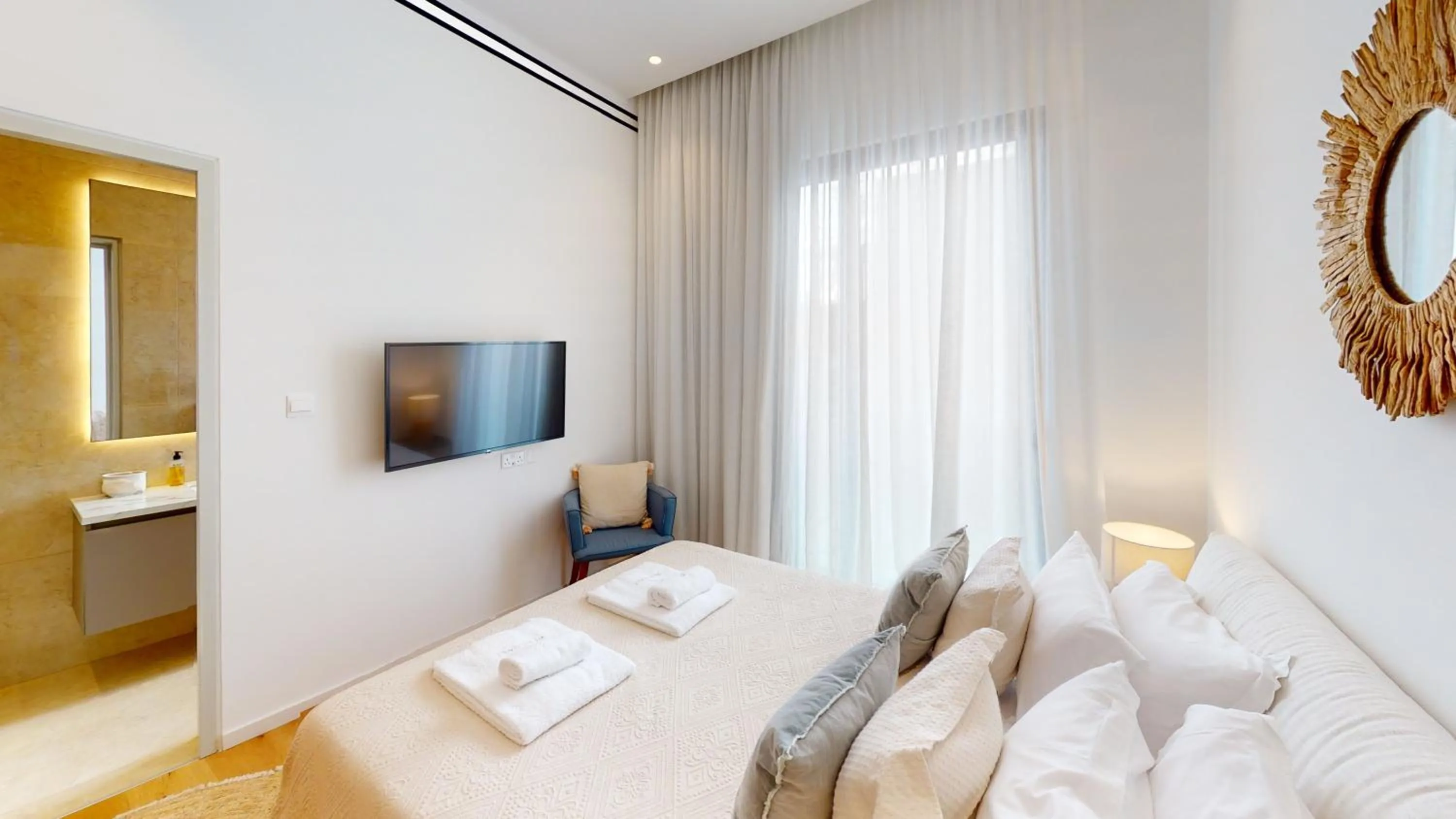 Bedroom, Bed in Periyiali Konnos Villas Beach Resort