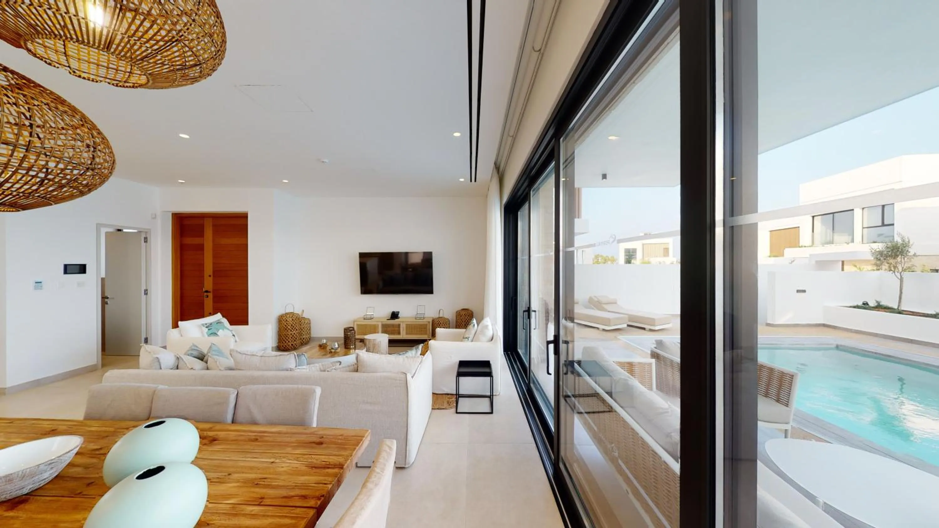 Living room in Periyiali Konnos Villas Beach Resort