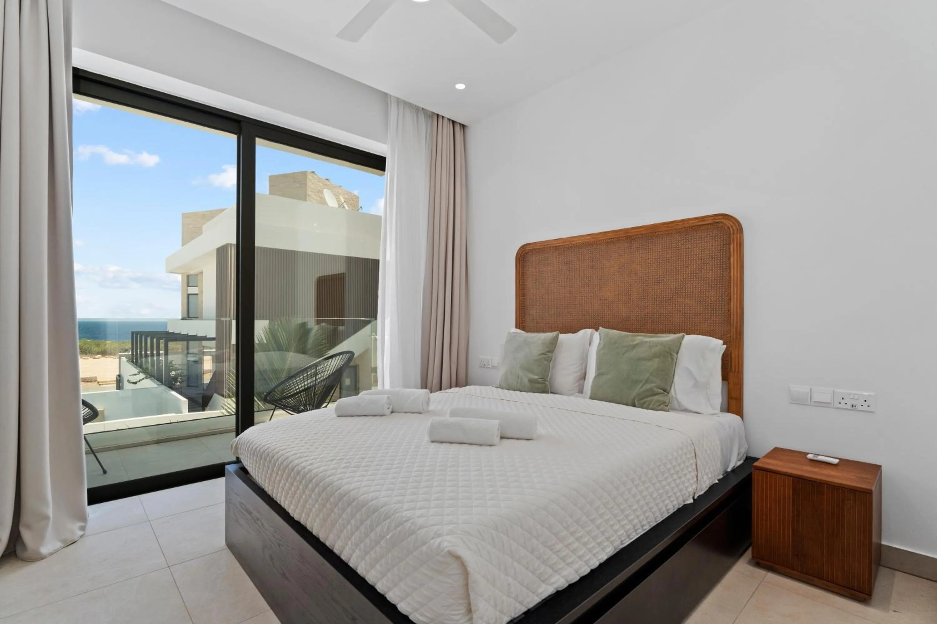 View (from property/room), Bed in Periyiali Konnos Villas Beach Resort