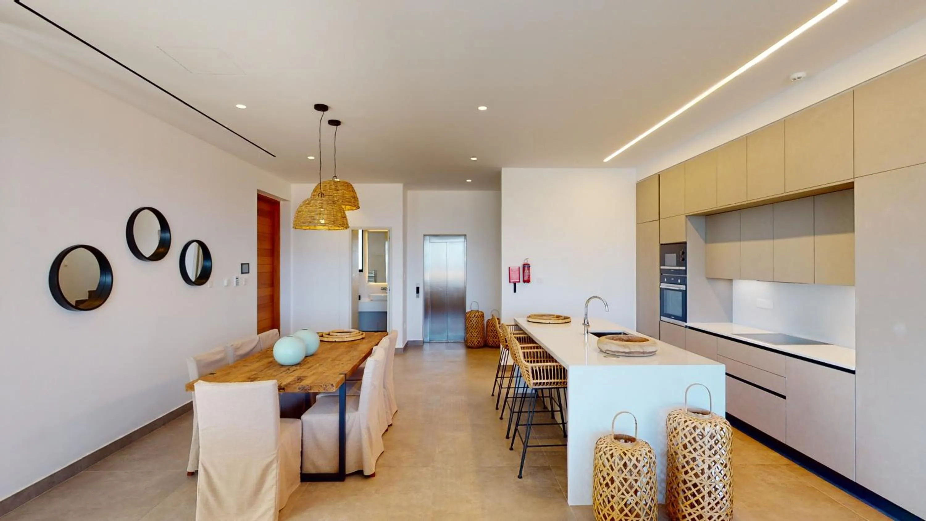 Kitchen or kitchenette in Periyiali Konnos Villas Beach Resort