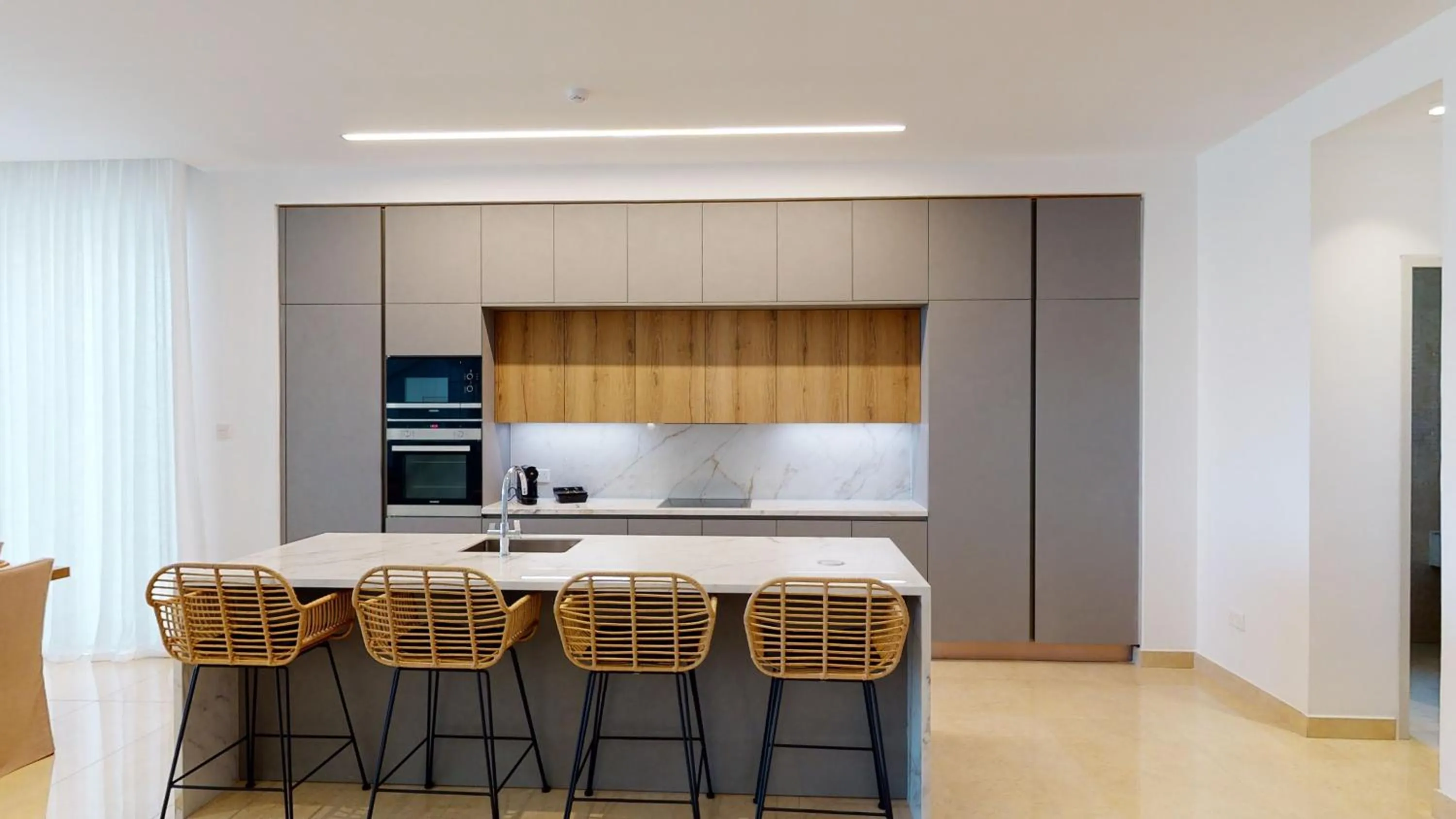 Kitchen or kitchenette in Periyiali Konnos Villas Beach Resort