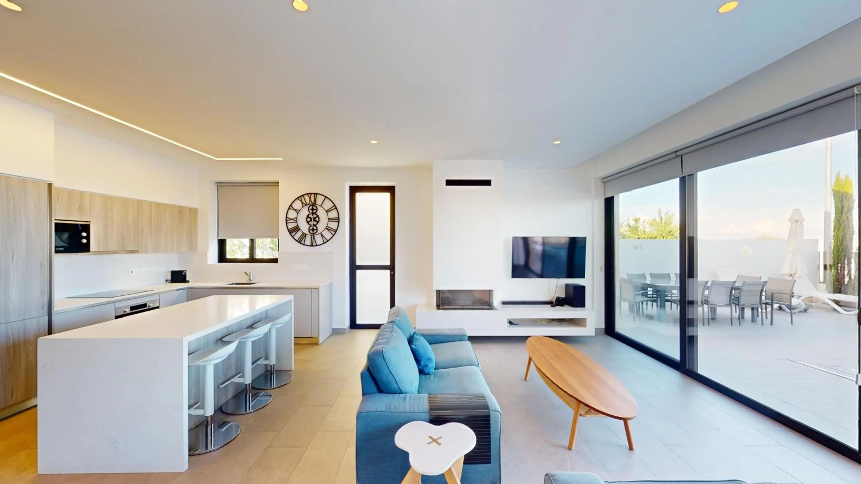 Living room in Periyiali Konnos Villas Beach Resort