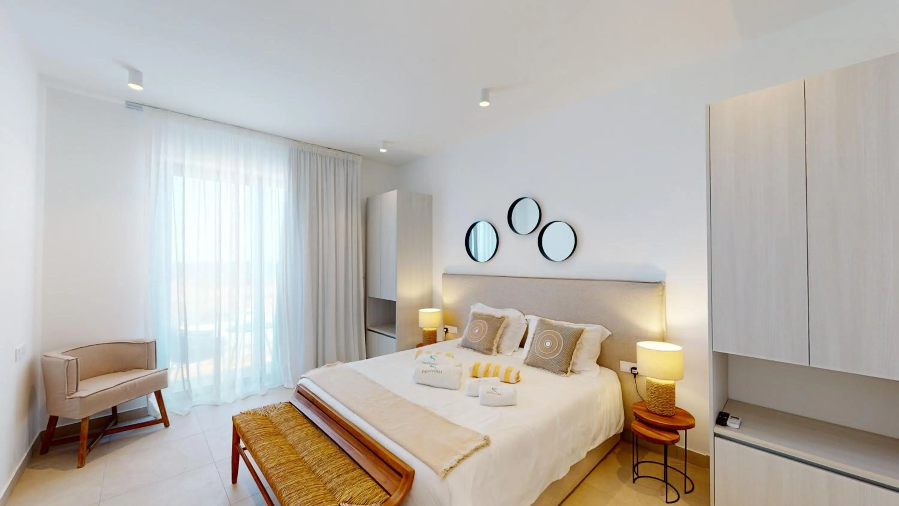 Bedroom, Bed in Periyiali Konnos Villas Beach Resort