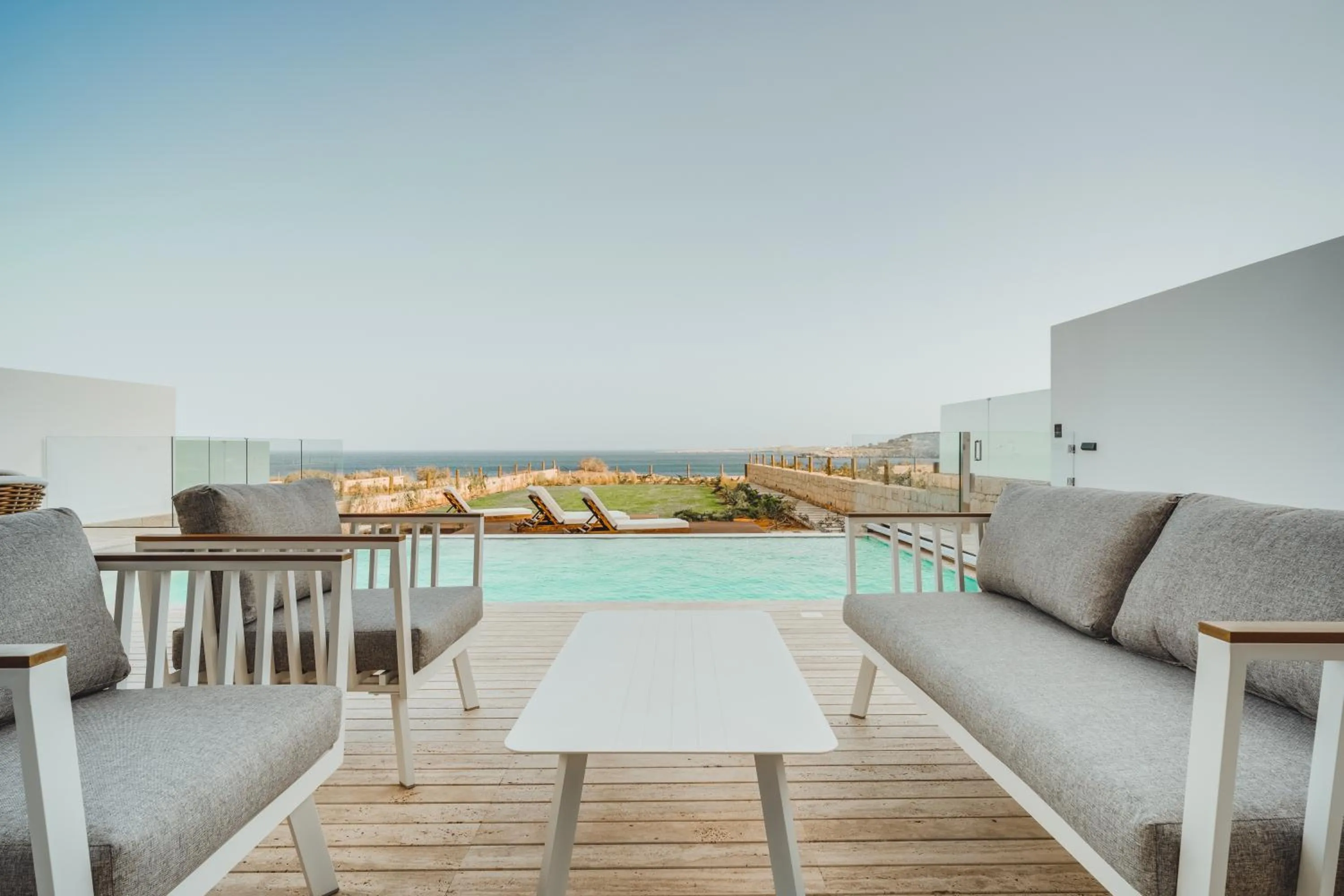 Pool view in Periyiali Konnos Villas Beach Resort