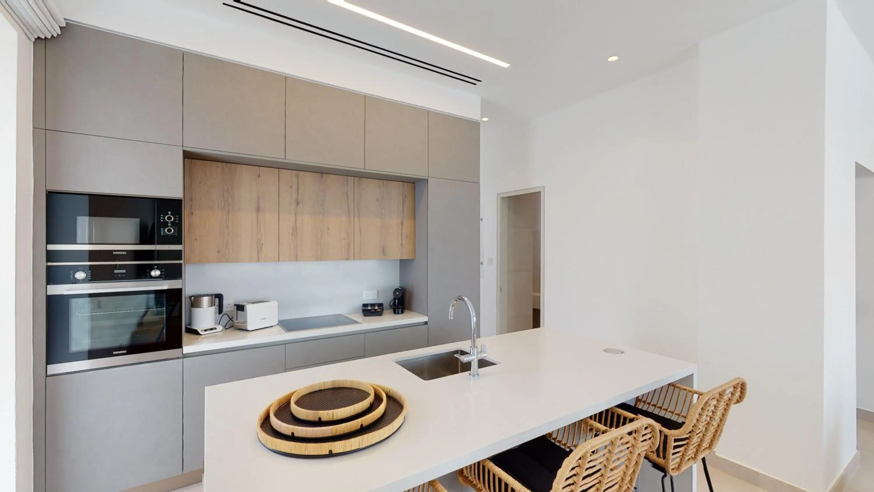 Kitchen or kitchenette in Periyiali Konnos Villas Beach Resort