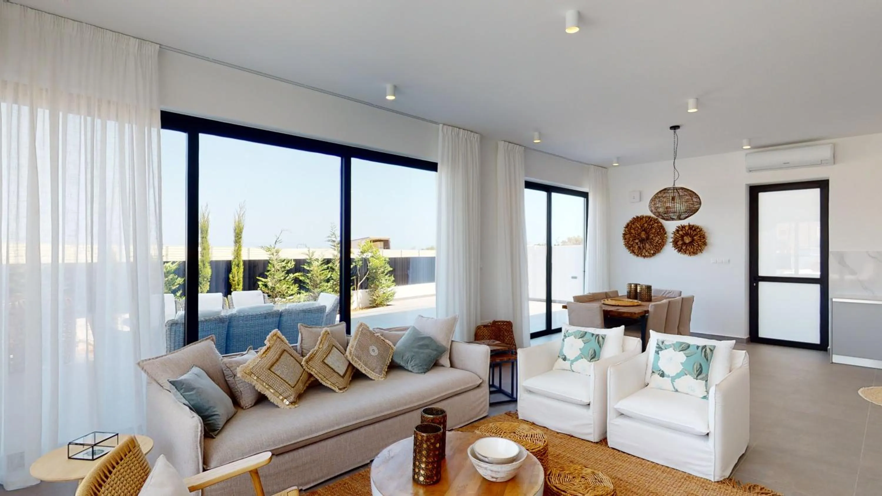 Living room in Periyiali Konnos Villas Beach Resort