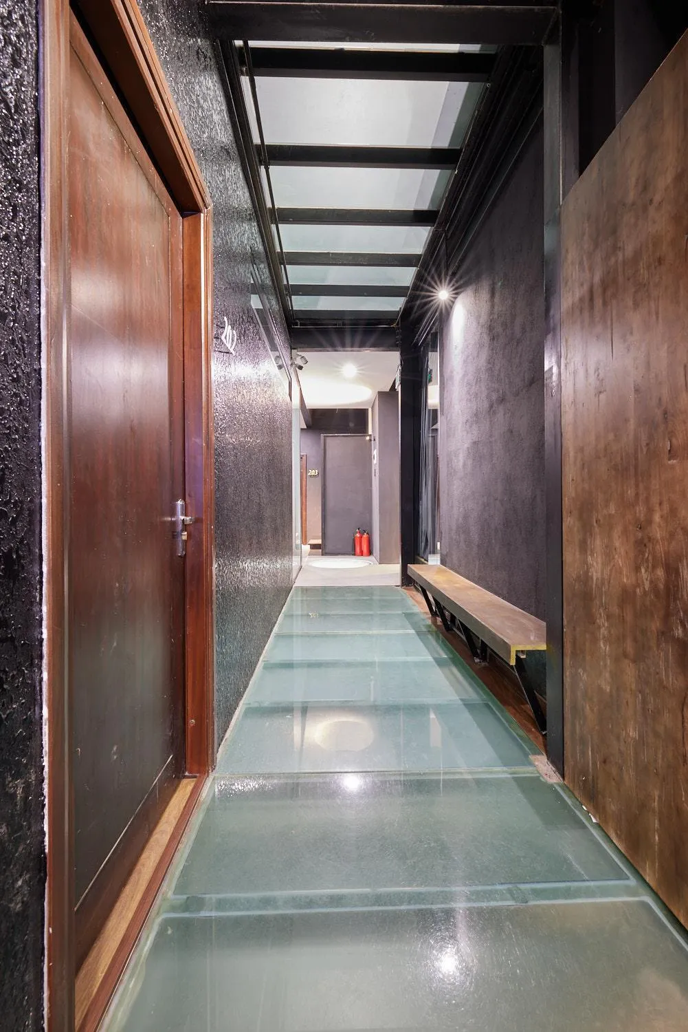 Seating area in The Garden Capsule Hotel